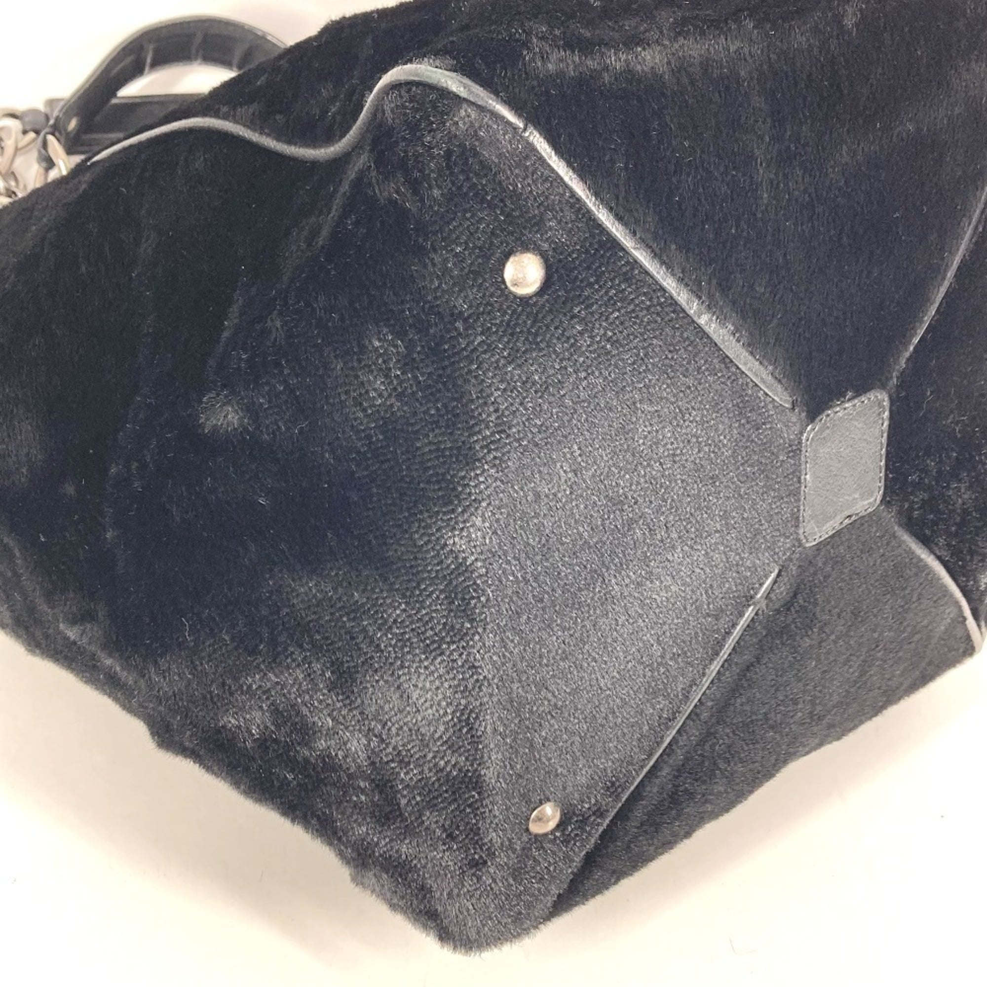 Chanel Black Leather Shoulder Bag Tote Bag (Pre-Owned)
