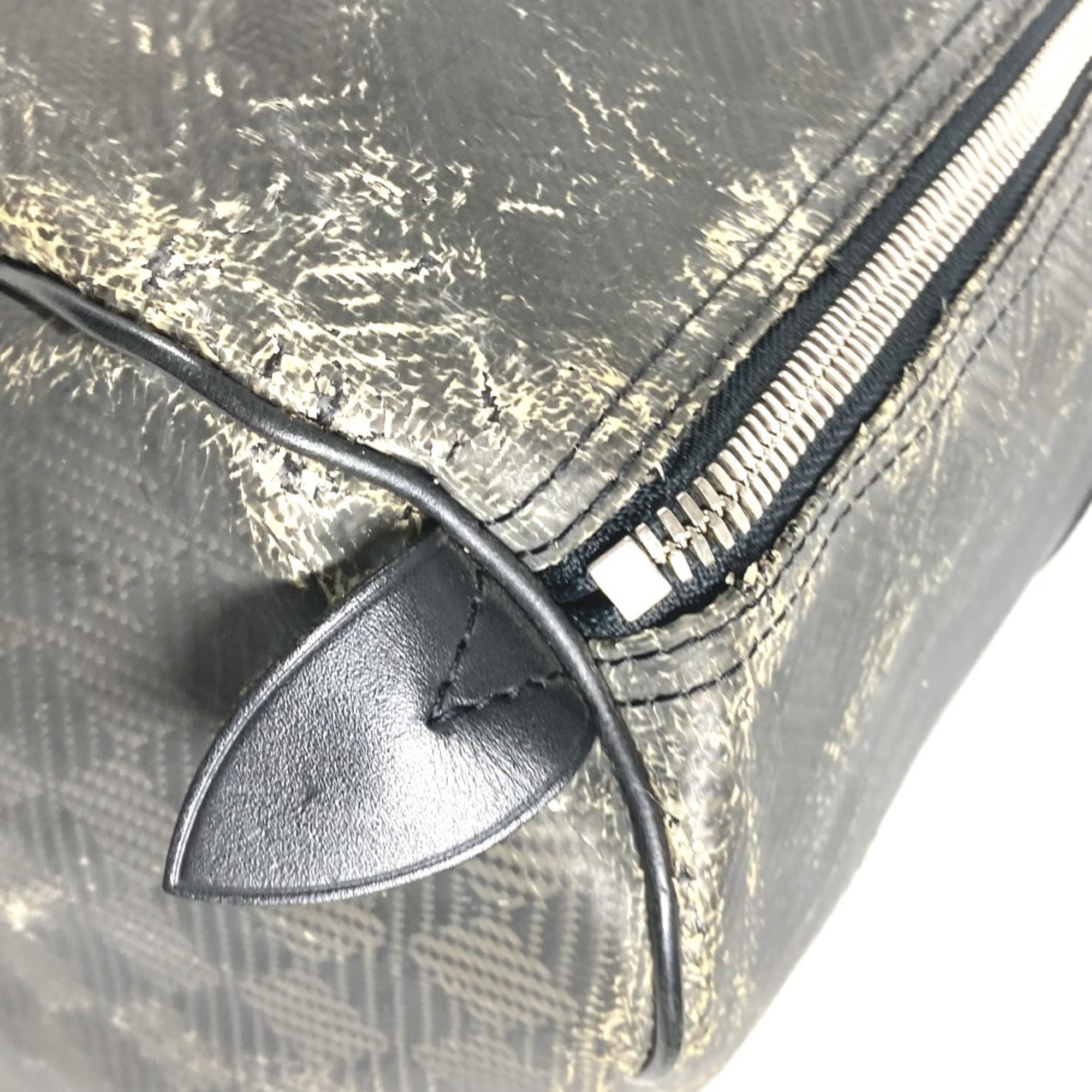Louis Vuitton Black Noir Canvas Damier Canvas Boston Bag (Pre-Owned)