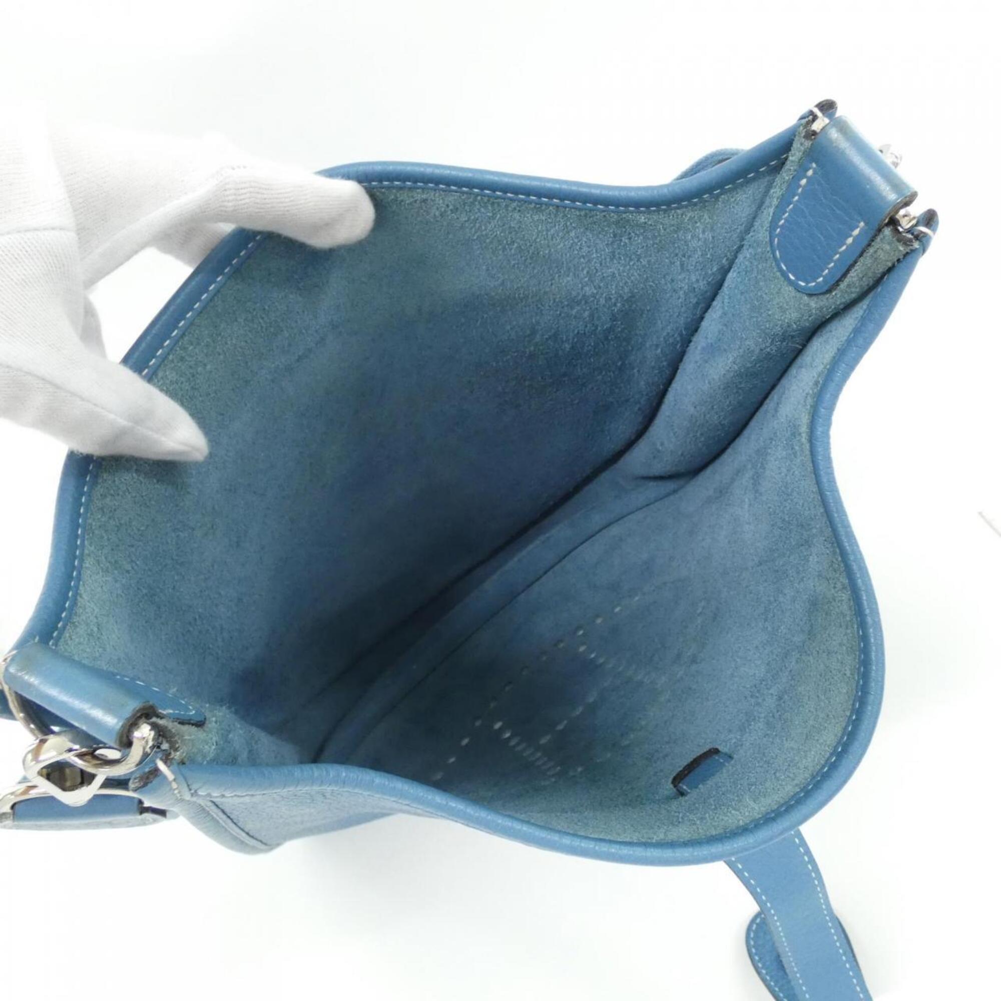 Hermes Blue Jean Taurillon Clemence Leather Shoulder Bag (Pre-Owned)