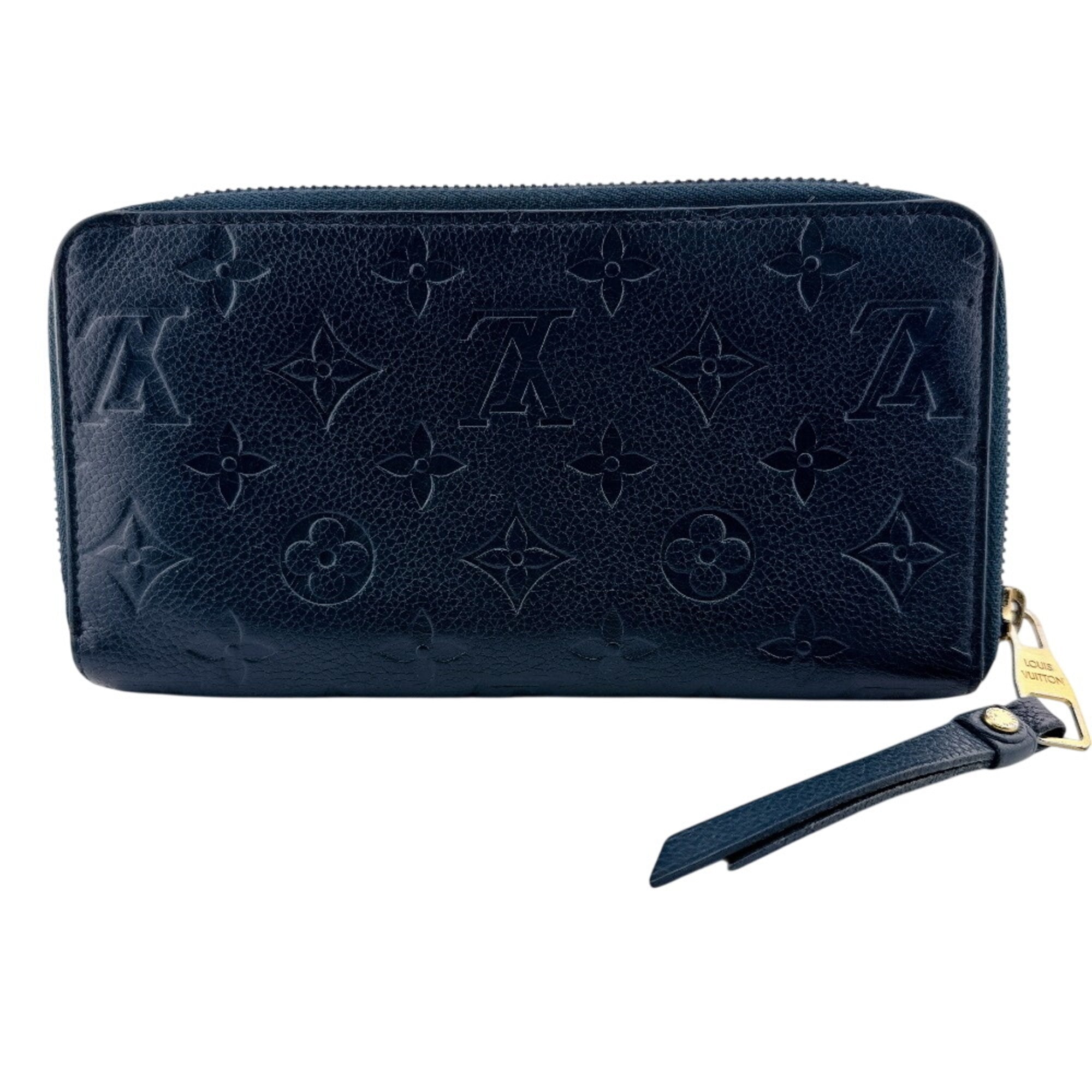 Louis Vuitton Navy Leather Long Wallet (Bi-Fold) (Pre-Owned)
