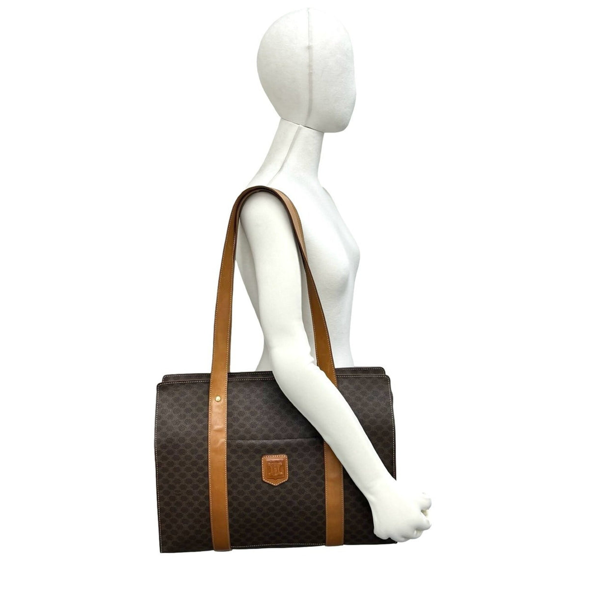 Celine Brown Leather Pvc Shoulder Bag Tote Bag (Pre-Owned)