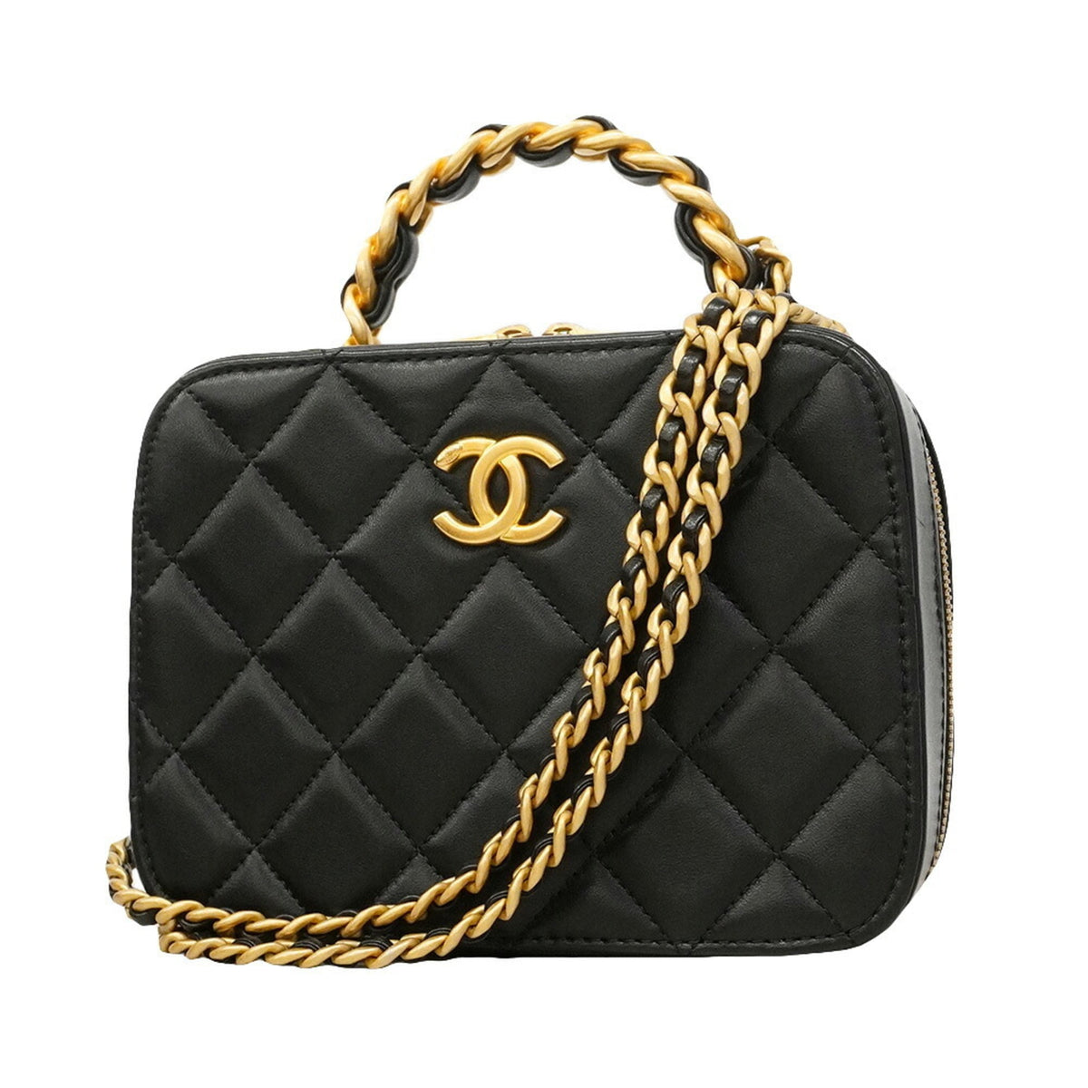 Chanel Black Leather Handbag (Pre-Owned)