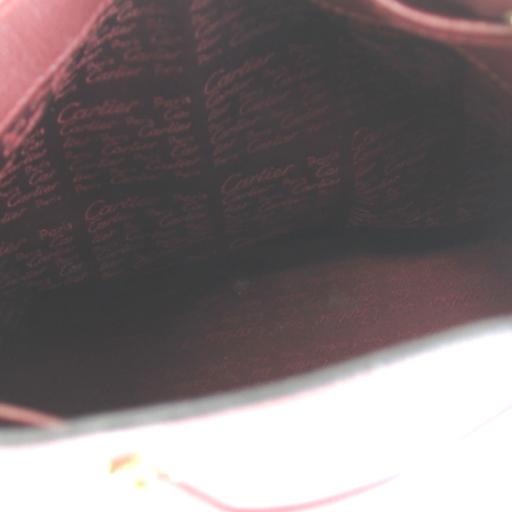 Cartier Red Color Leather Shoulder Bag (Pre-Owned)