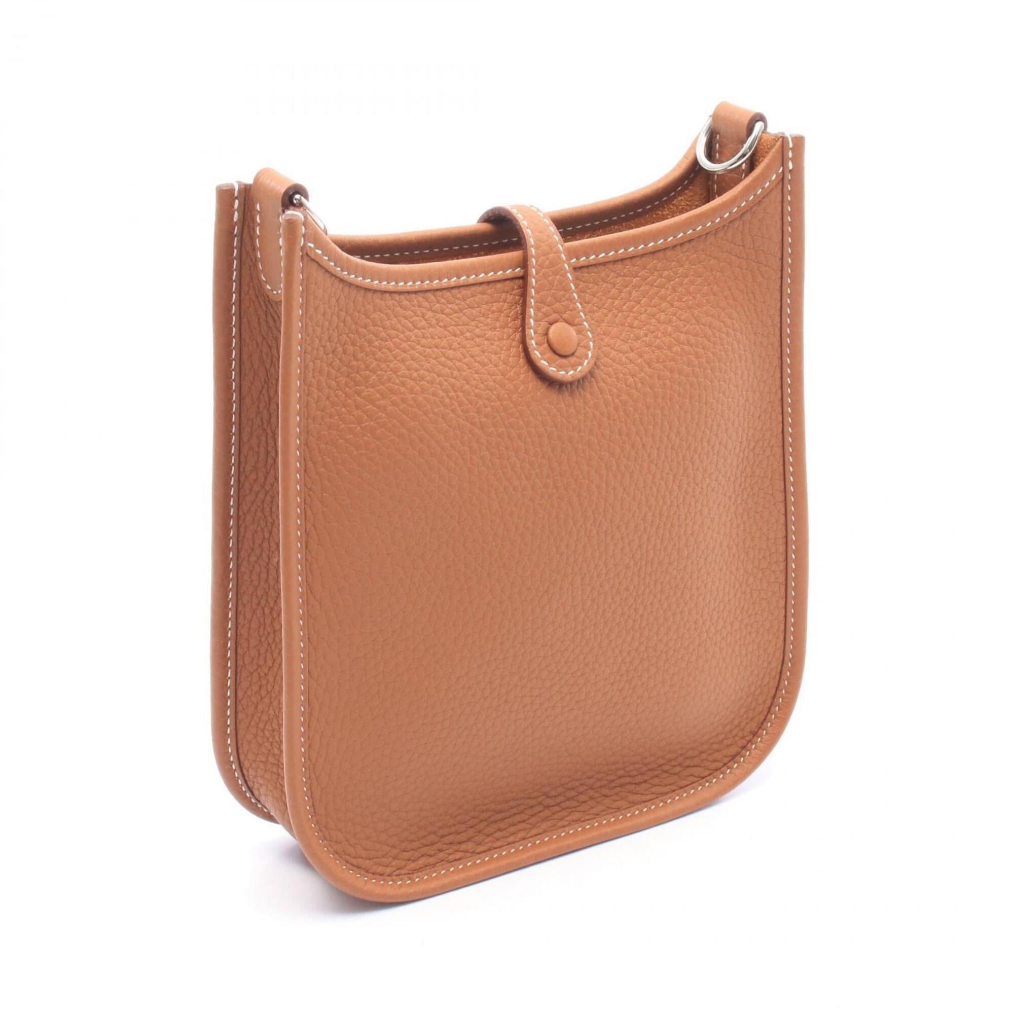 Hermes Brown Taurillon Clemence Leather Handbag Shoulder Bag (Pre-Owned)