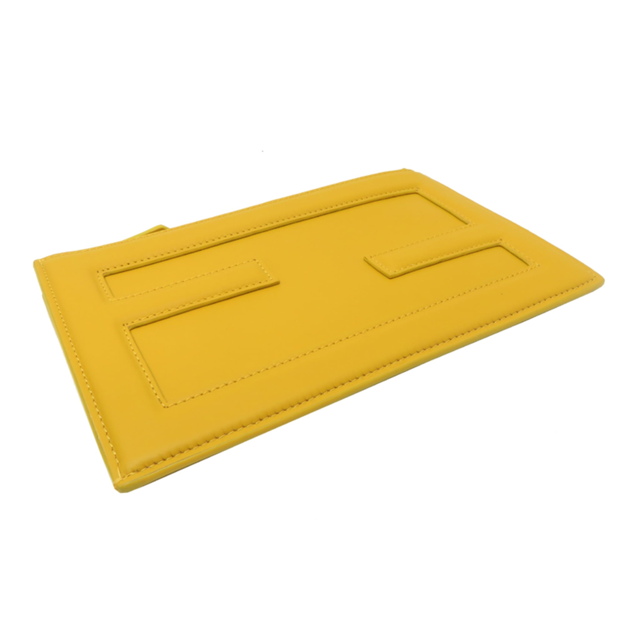 Fendi Yellow Leather Pouch (Pre-Owned)