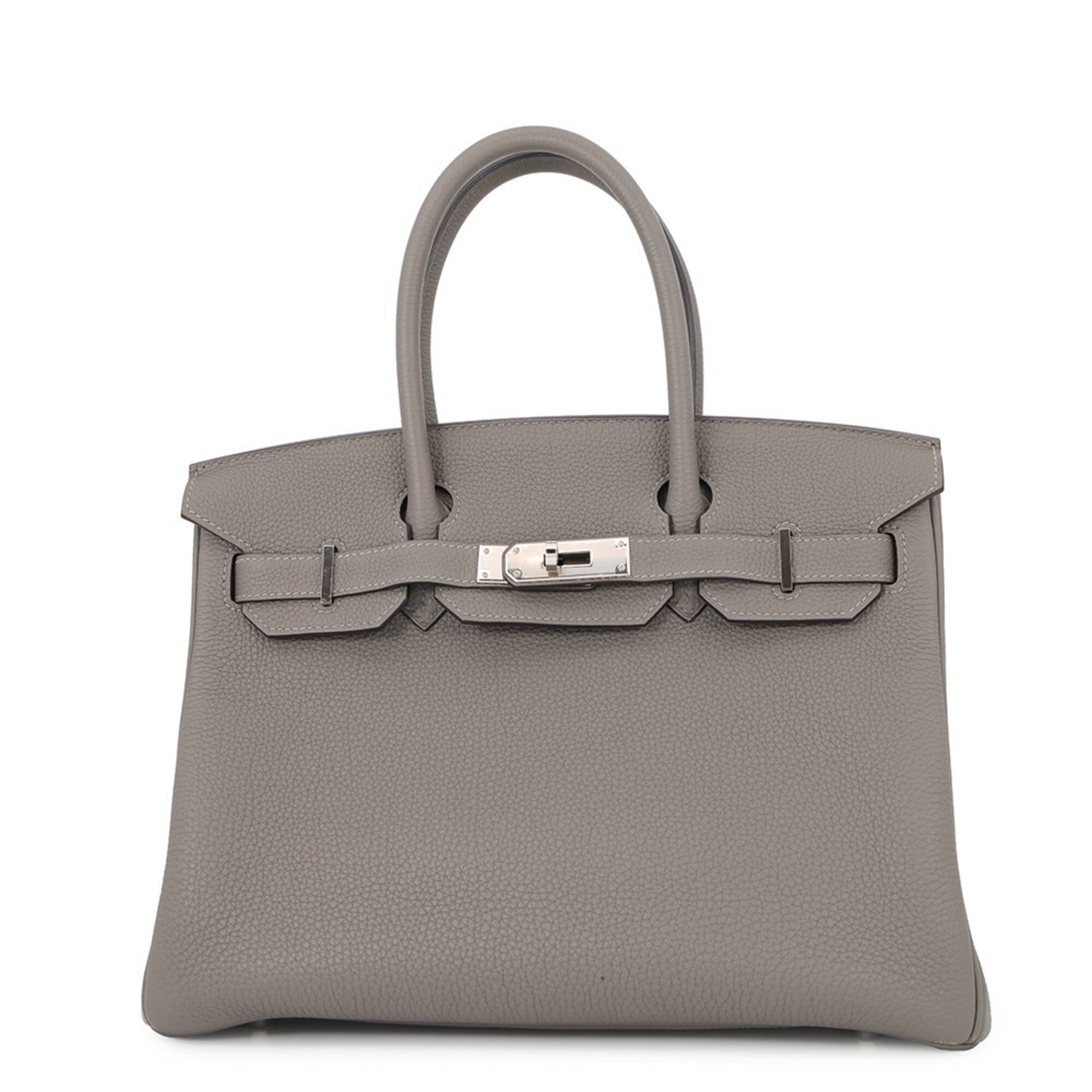 Hermes Birkin Silver Togo Leather Handbag (Pre-Owned)
