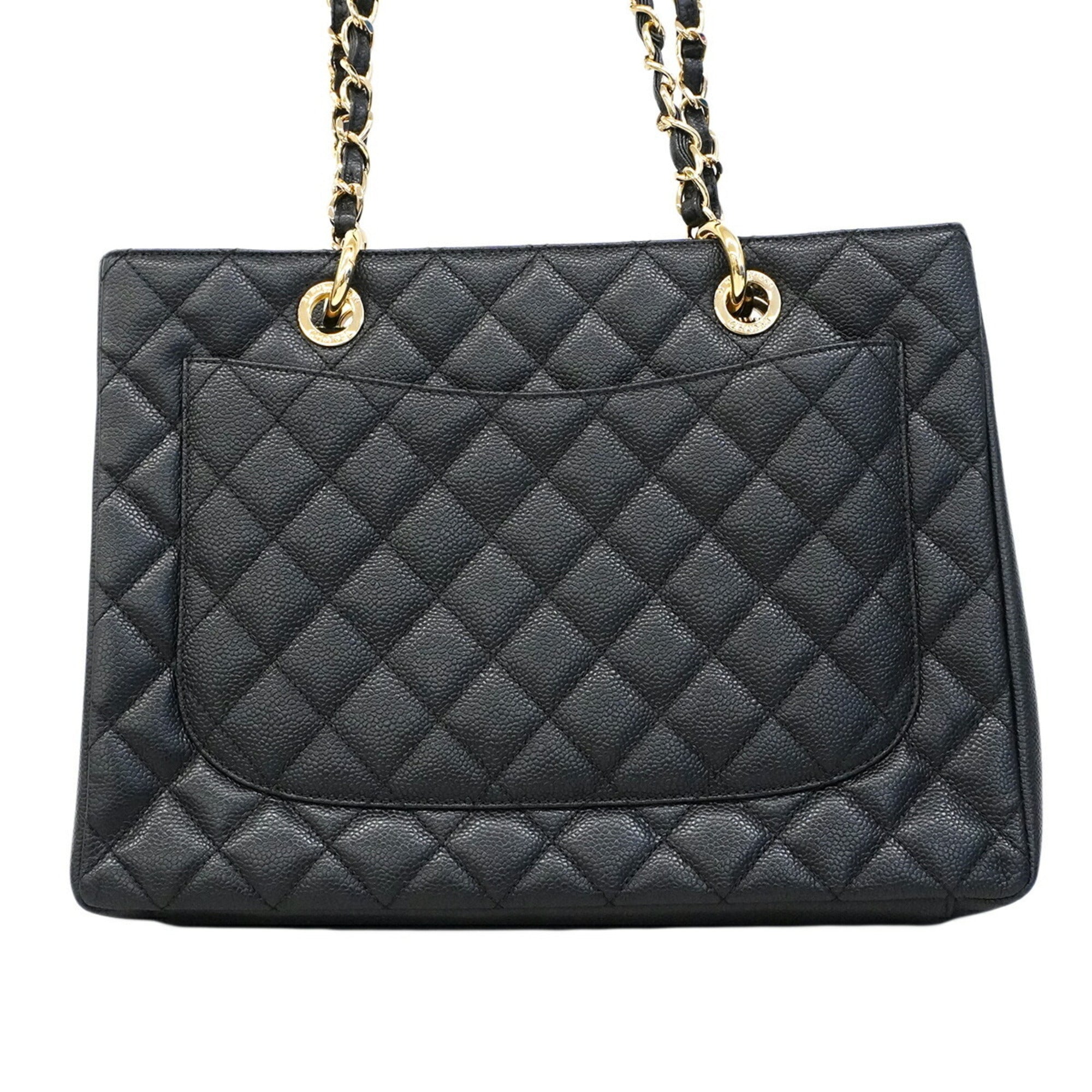 Chanel Black Grained Calfskin Tote Bag (Pre-Owned)