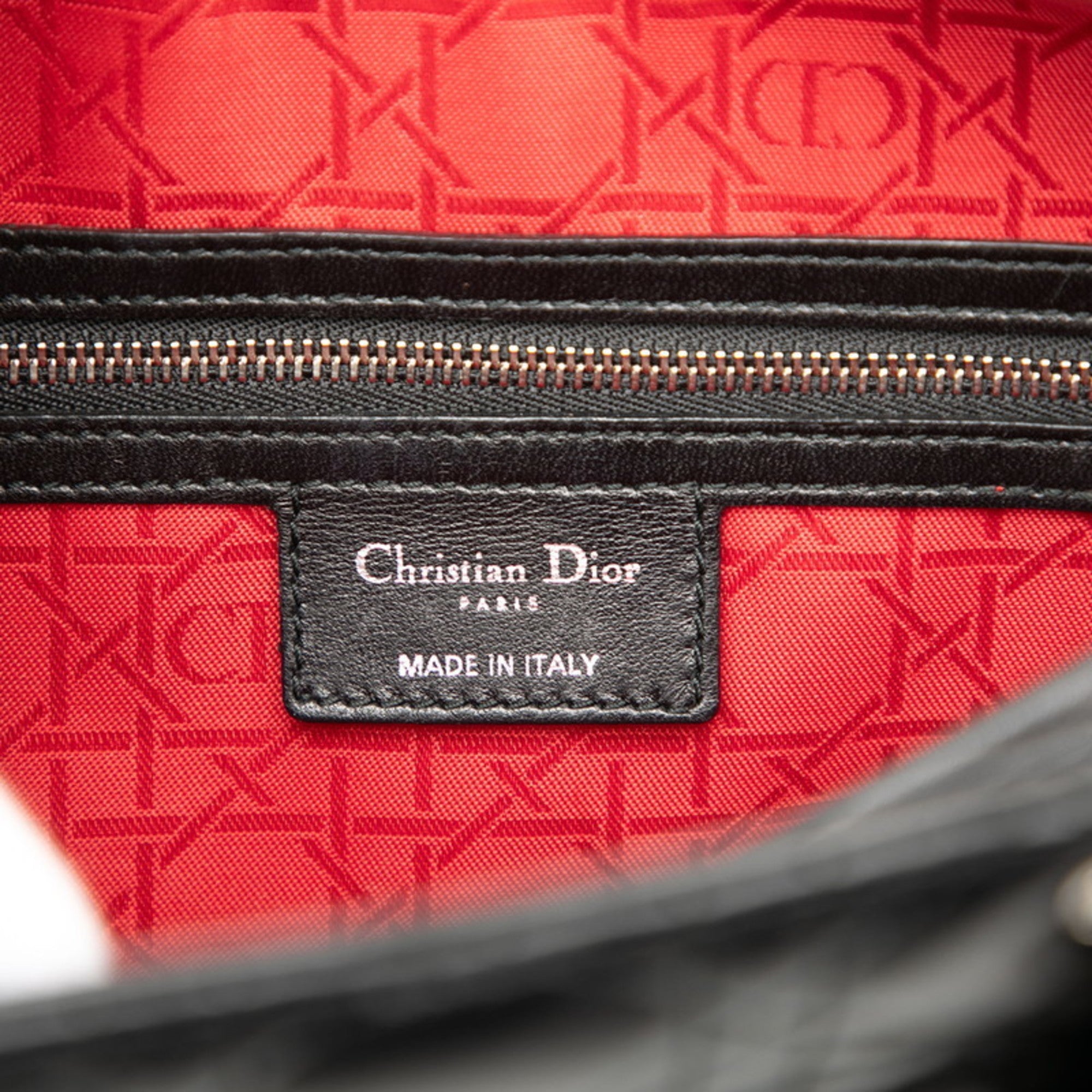 Christian Dior Black Leather Handbag Shoulder Bag (Pre-Owned)