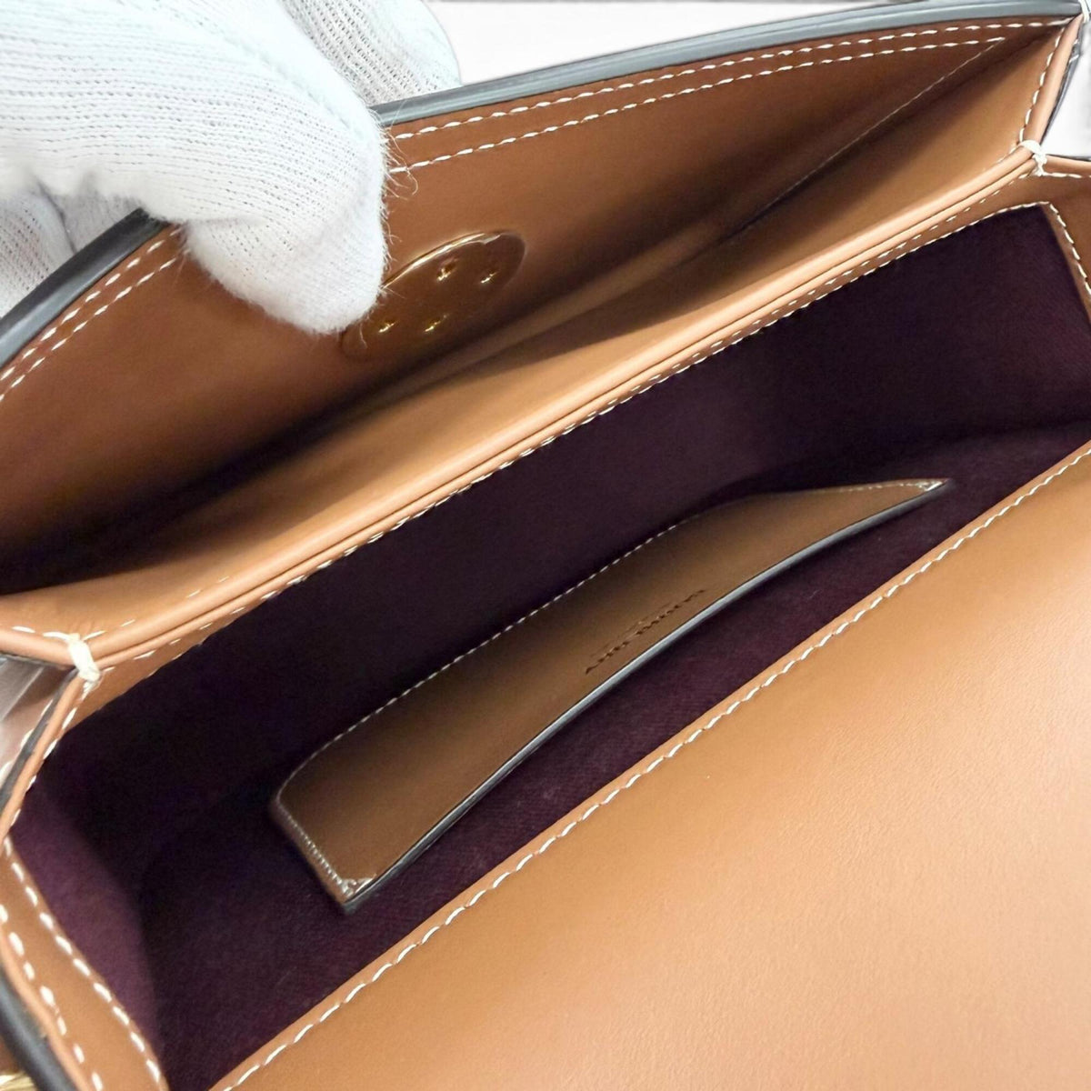 Burberry Beige Brown Leather Crossbody Bag Shoulder Bag (Pre-Owned)