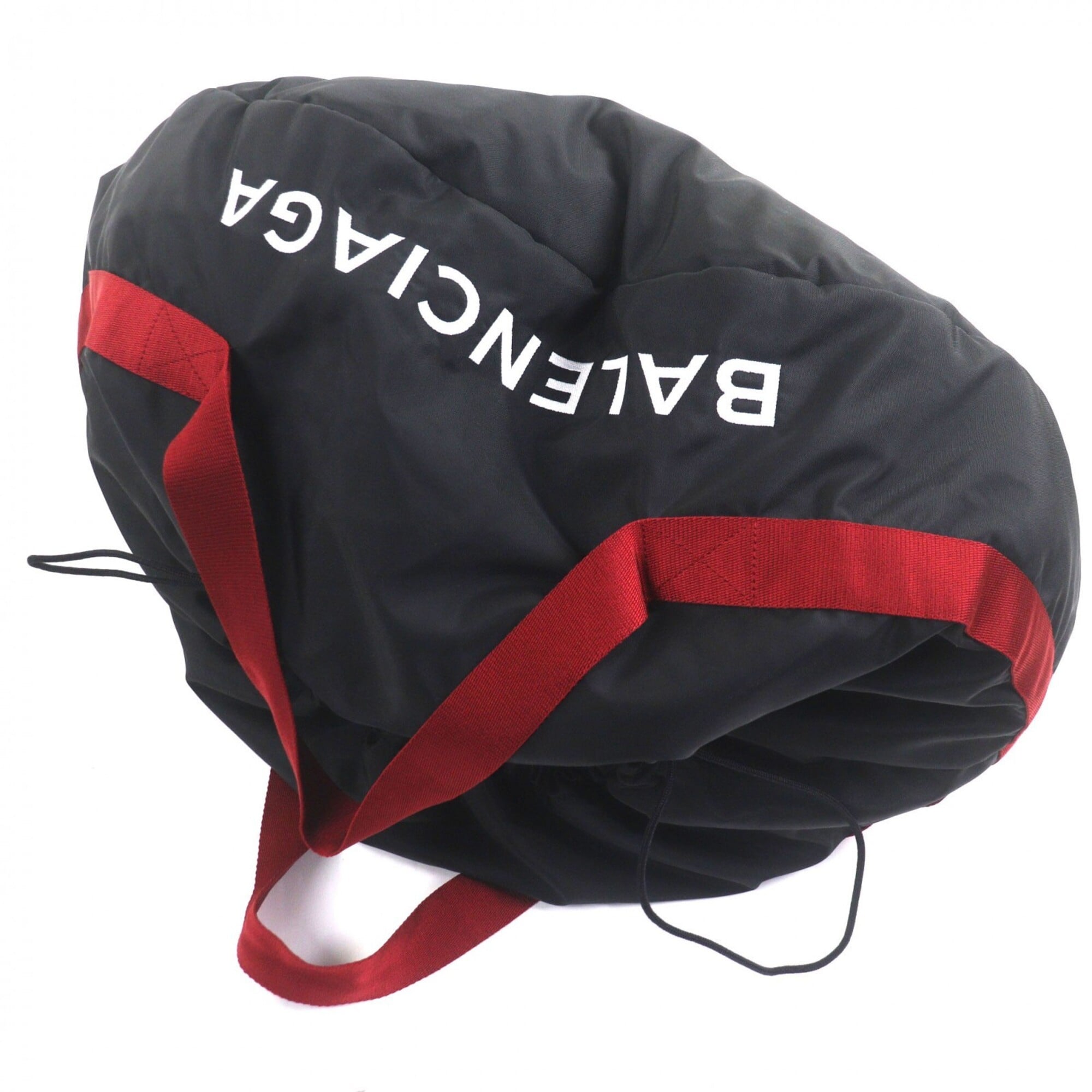 Balenciaga Black Red Color Nylon Boston Bag (Pre-Owned)