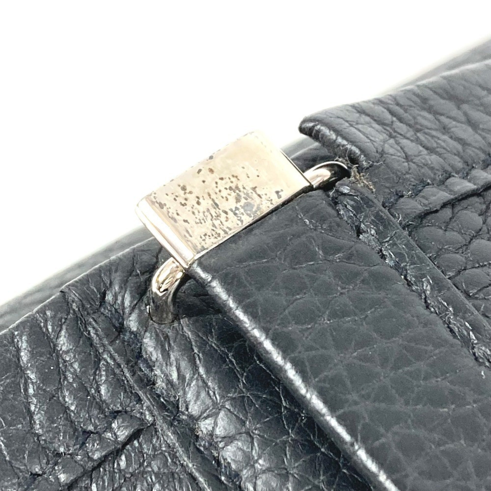 Hermes Black Leather Clutch Bag Pouch (Pre-Owned)