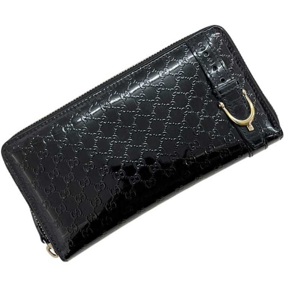 Gucci Black Patent Leather Long Wallet (Bi-Fold) (Pre-Owned)
