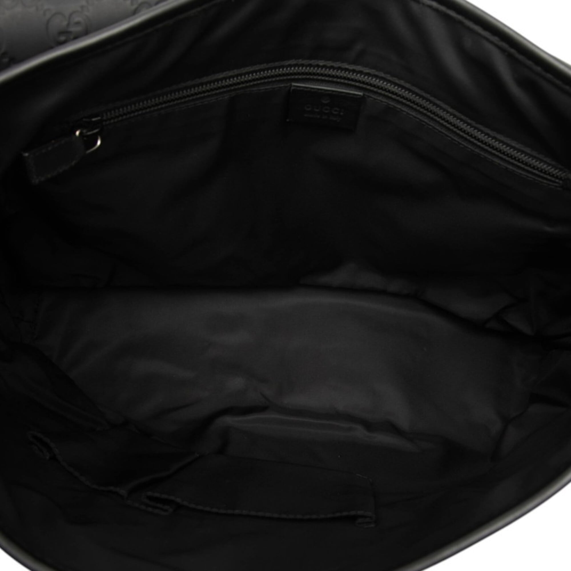 Gucci Black Leather Messenger Bag Shoulder Bag (Pre-Owned)