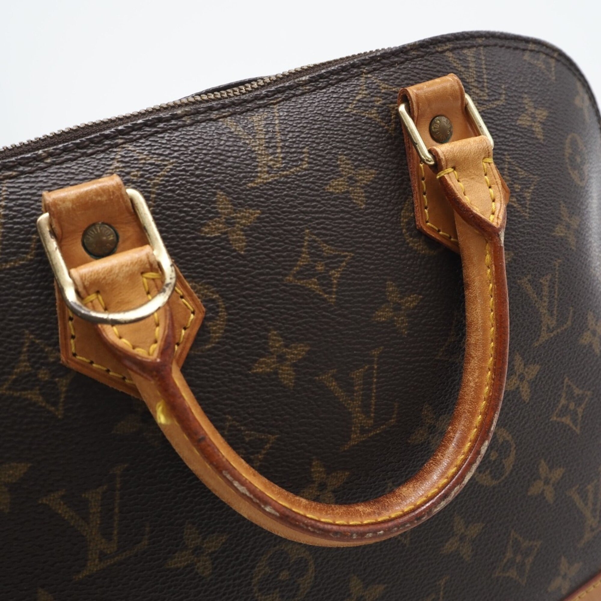 Louis Vuitton Brown Coated Canvas Leather Handbag (Pre-Owned)
