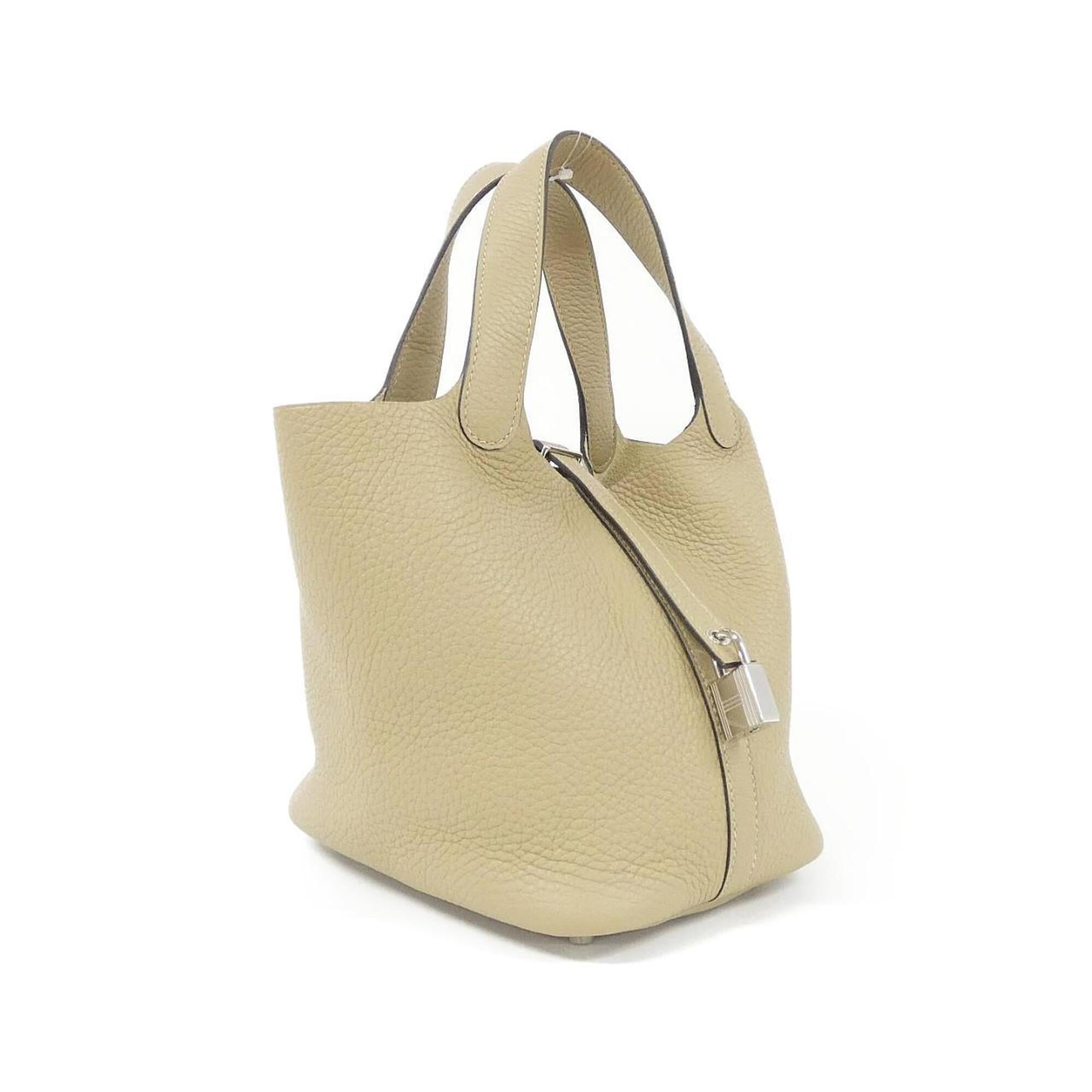 Hermes Beige Taurillon Clemence Leather Handbag (Pre-Owned)