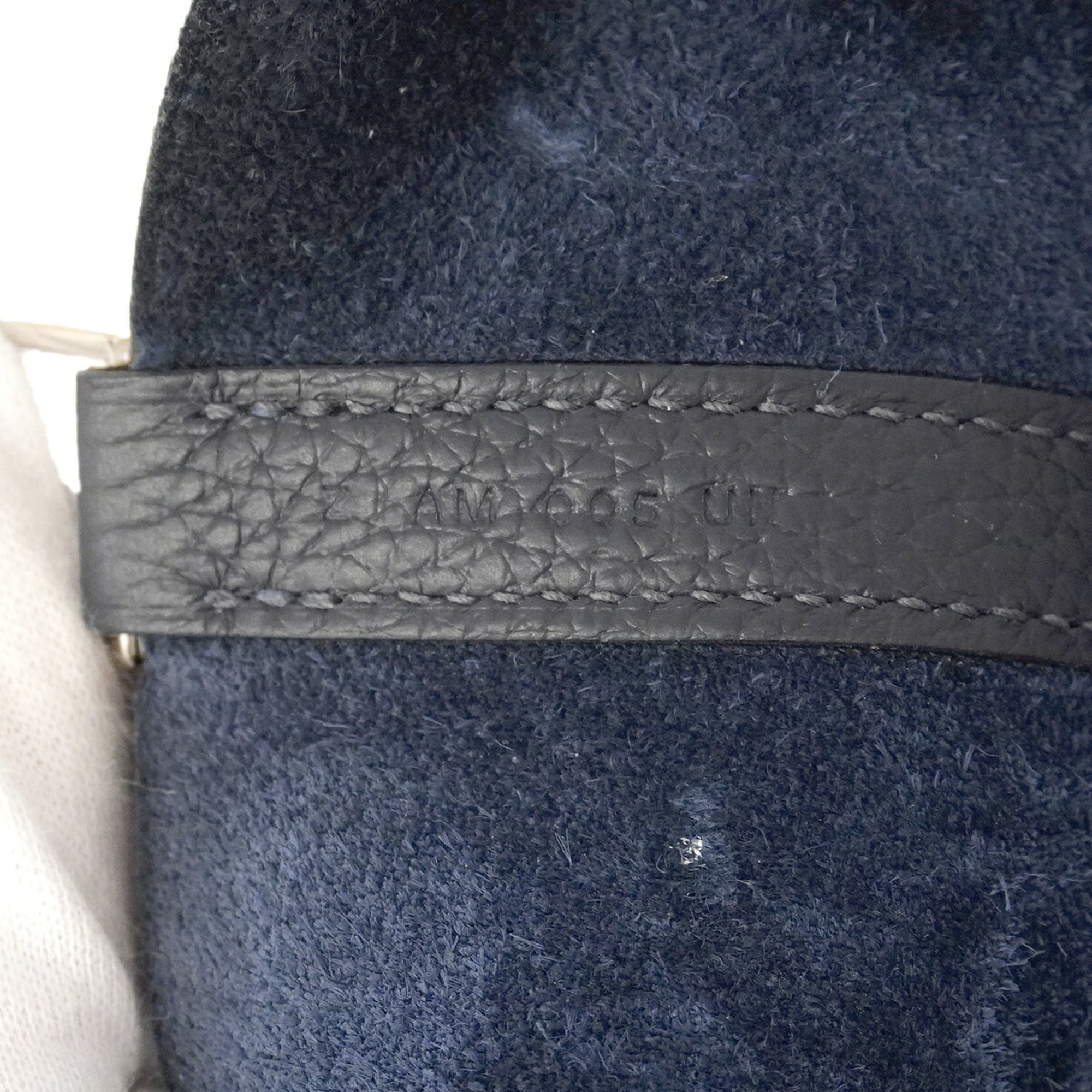 Hermes Bleu Saphir Blue Nuit Taurillon Clemence Leather Handbag (Pre-Owned)