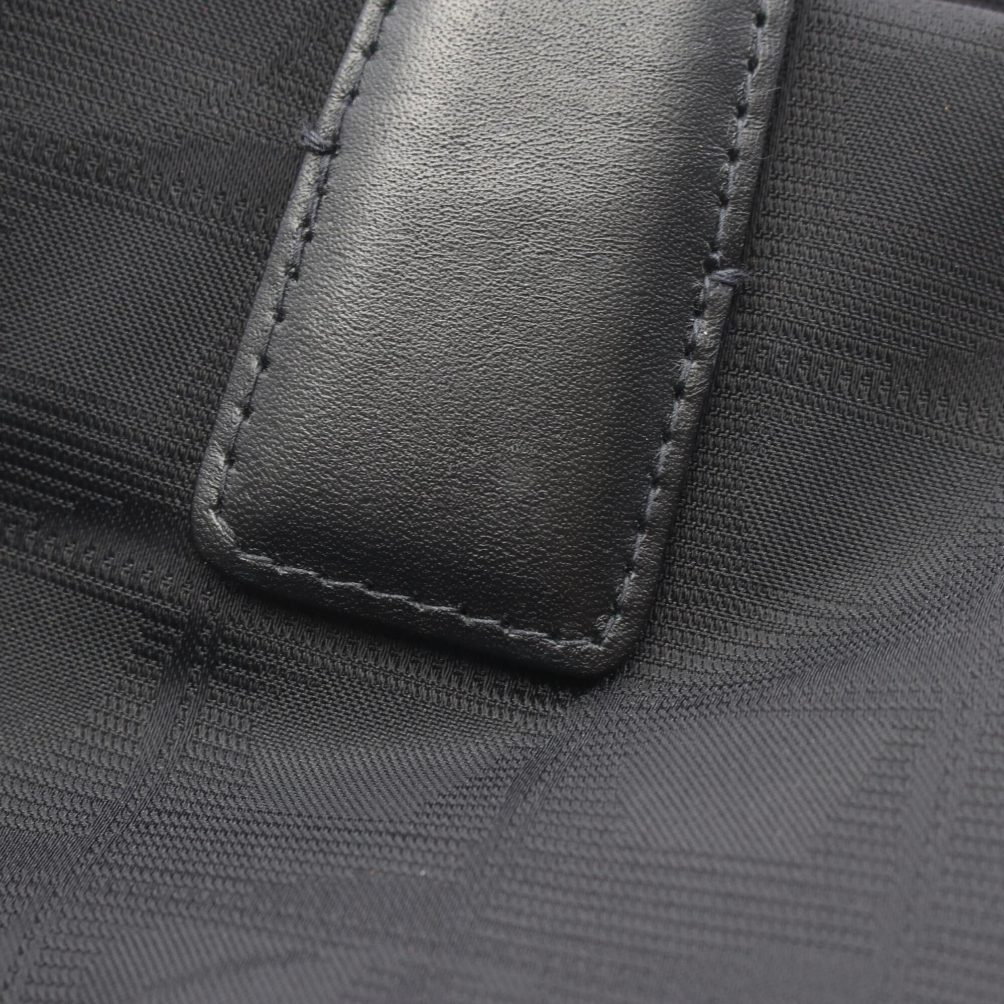 Chanel Black Leather Nylon Canvas Handbag Tote Bag (Pre-Owned)