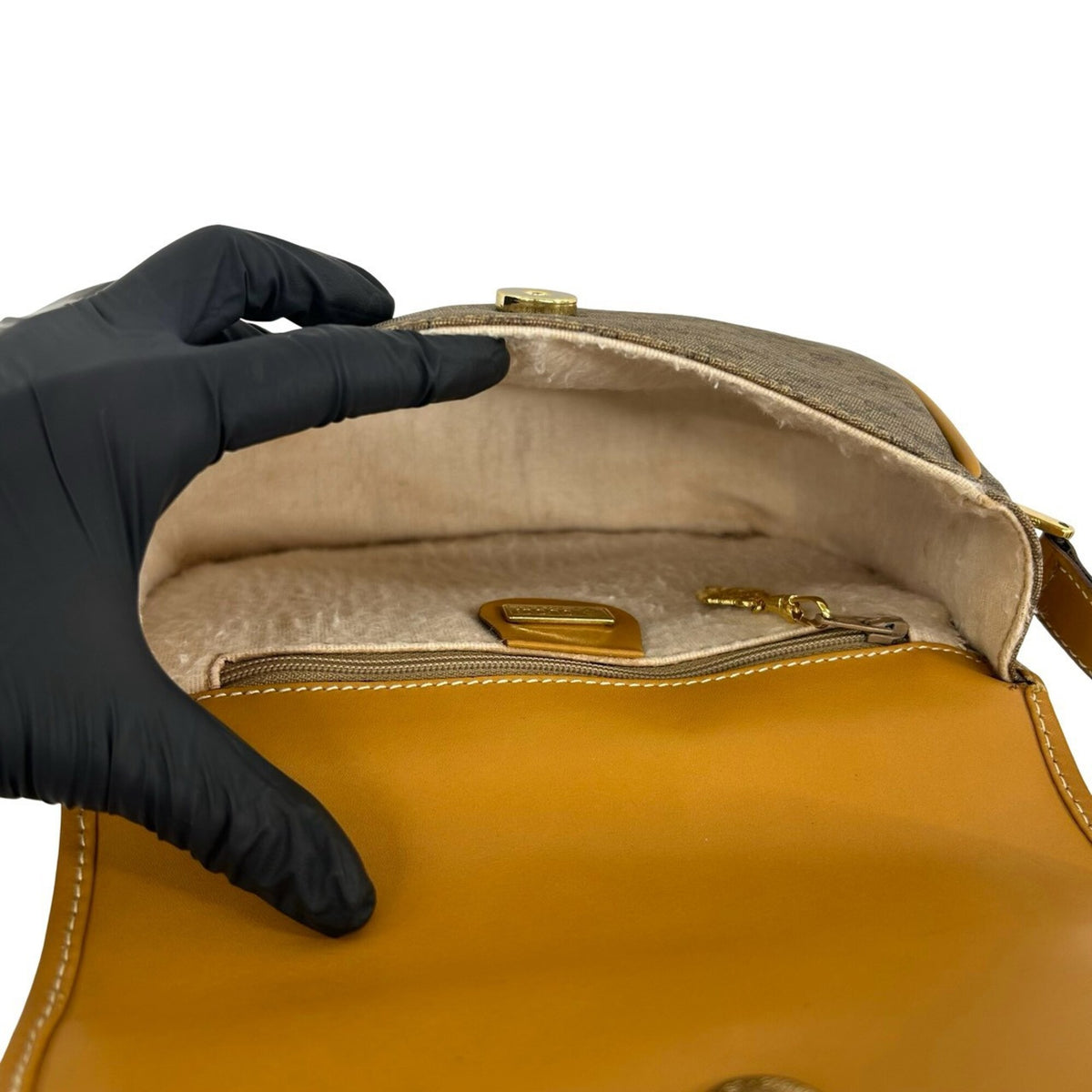 Gucci Brown Leather Pvc Pochette Shoulder Bag (Pre-Owned)