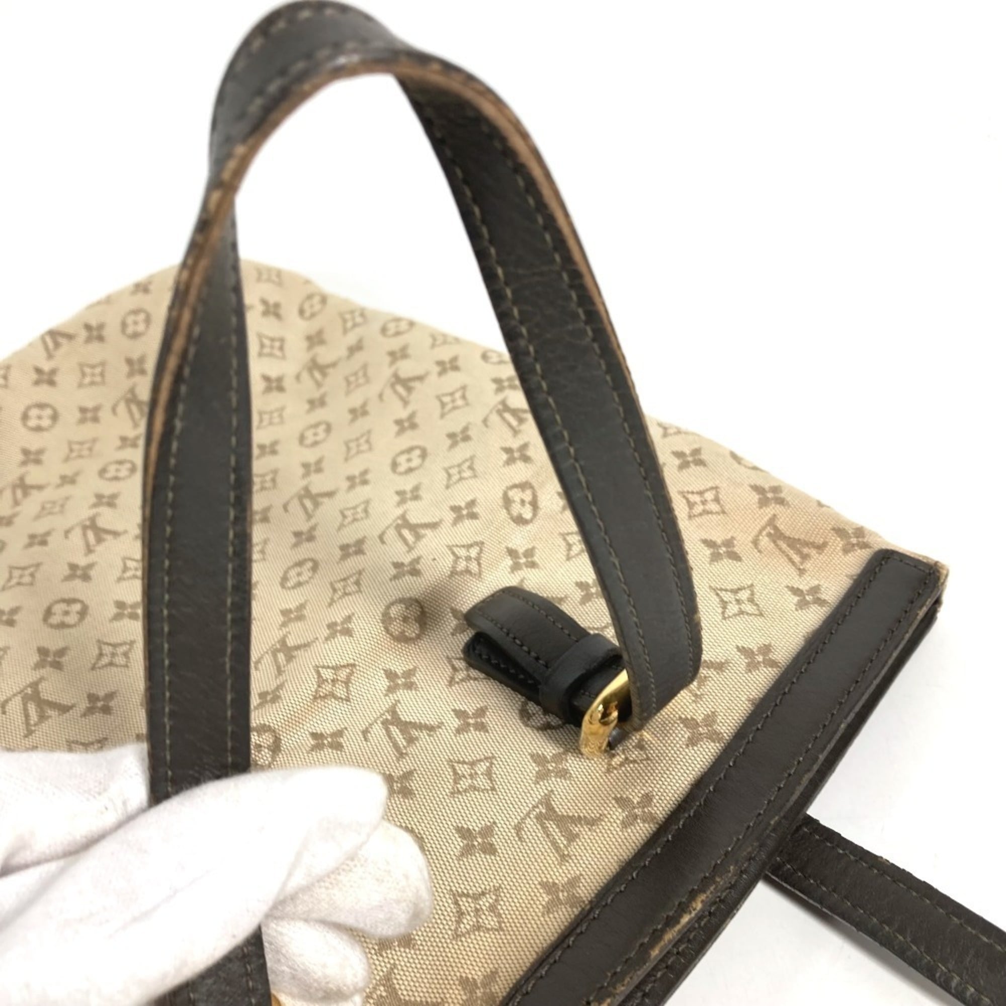 Louis Vuitton Brown Khaki Monogram Mini Handbag Tote Bag (Pre-Owned)