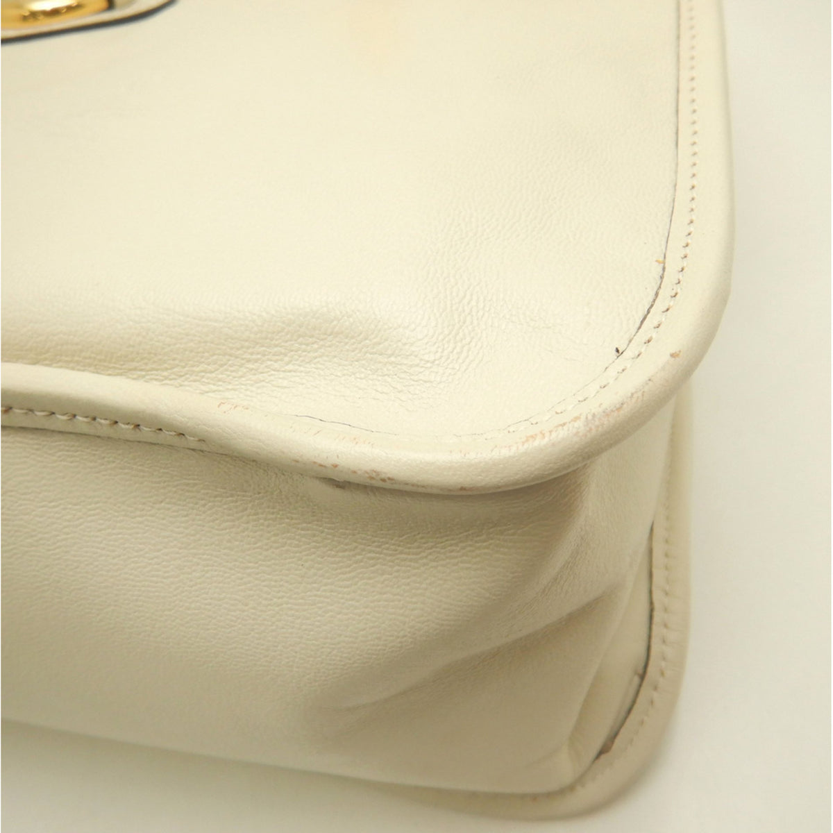 Gucci Horsebit Ivory Leather Tote Bag (Pre-Owned)