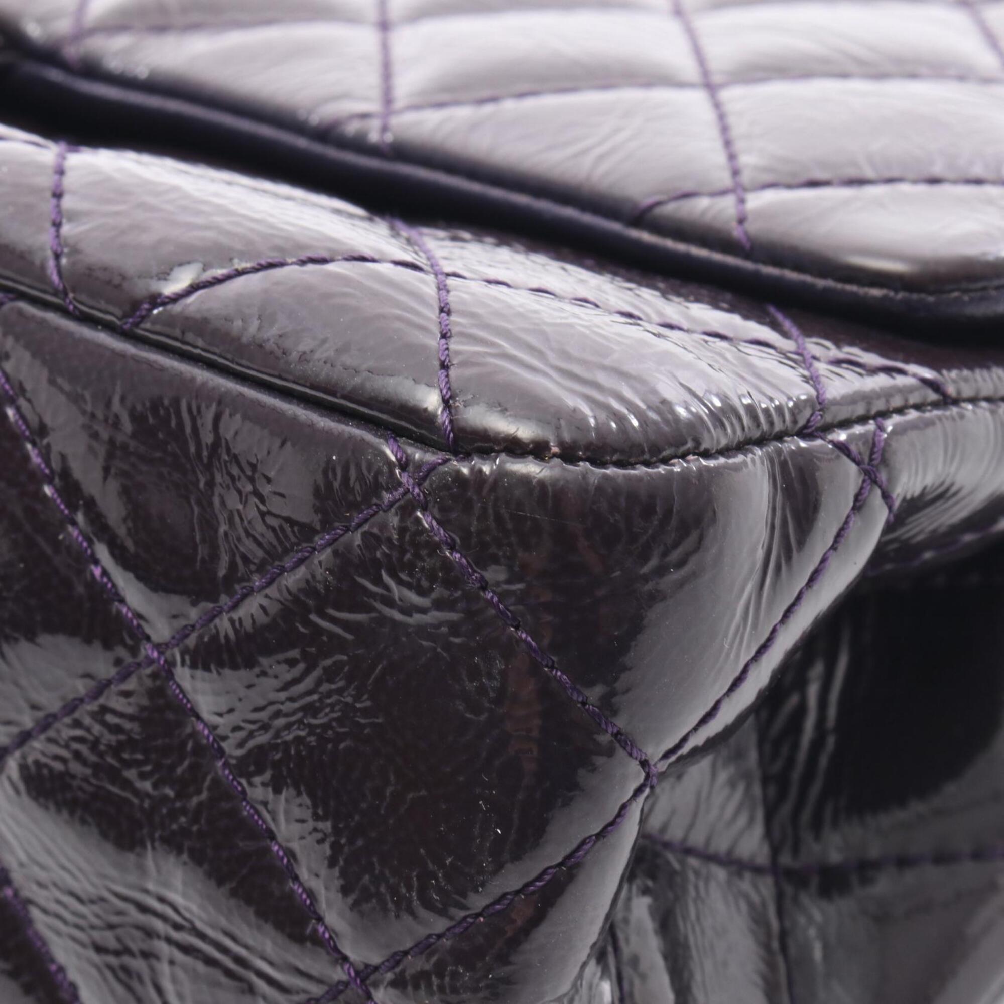 Chanel Purple Patent Leather Handbag Shoulder Bag (Pre-Owned)