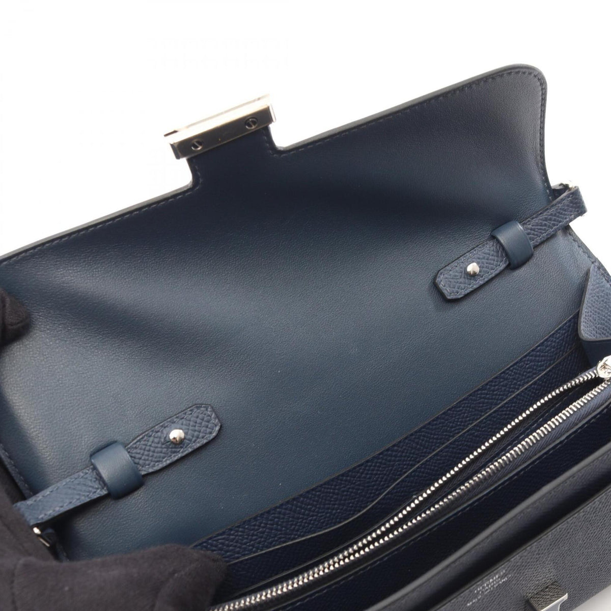 Hermes Navy Epsom Leather Leather Handbag Shoulder Bag (Pre-Owned)
