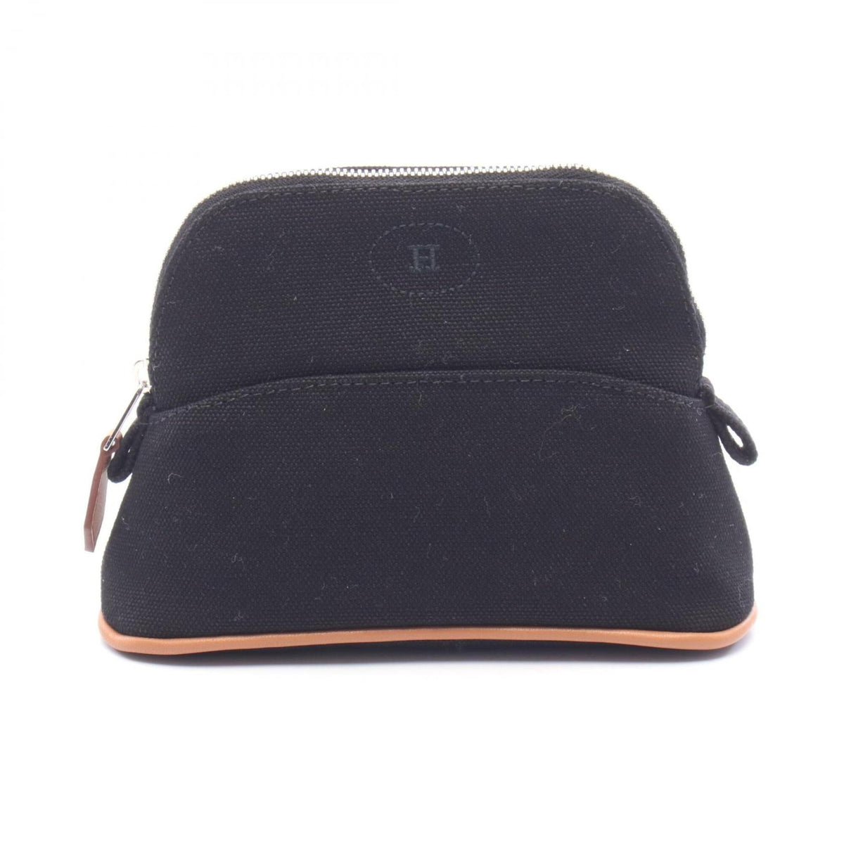 Hermes Black Canvas Leather Handbag Pouch (Pre-Owned)