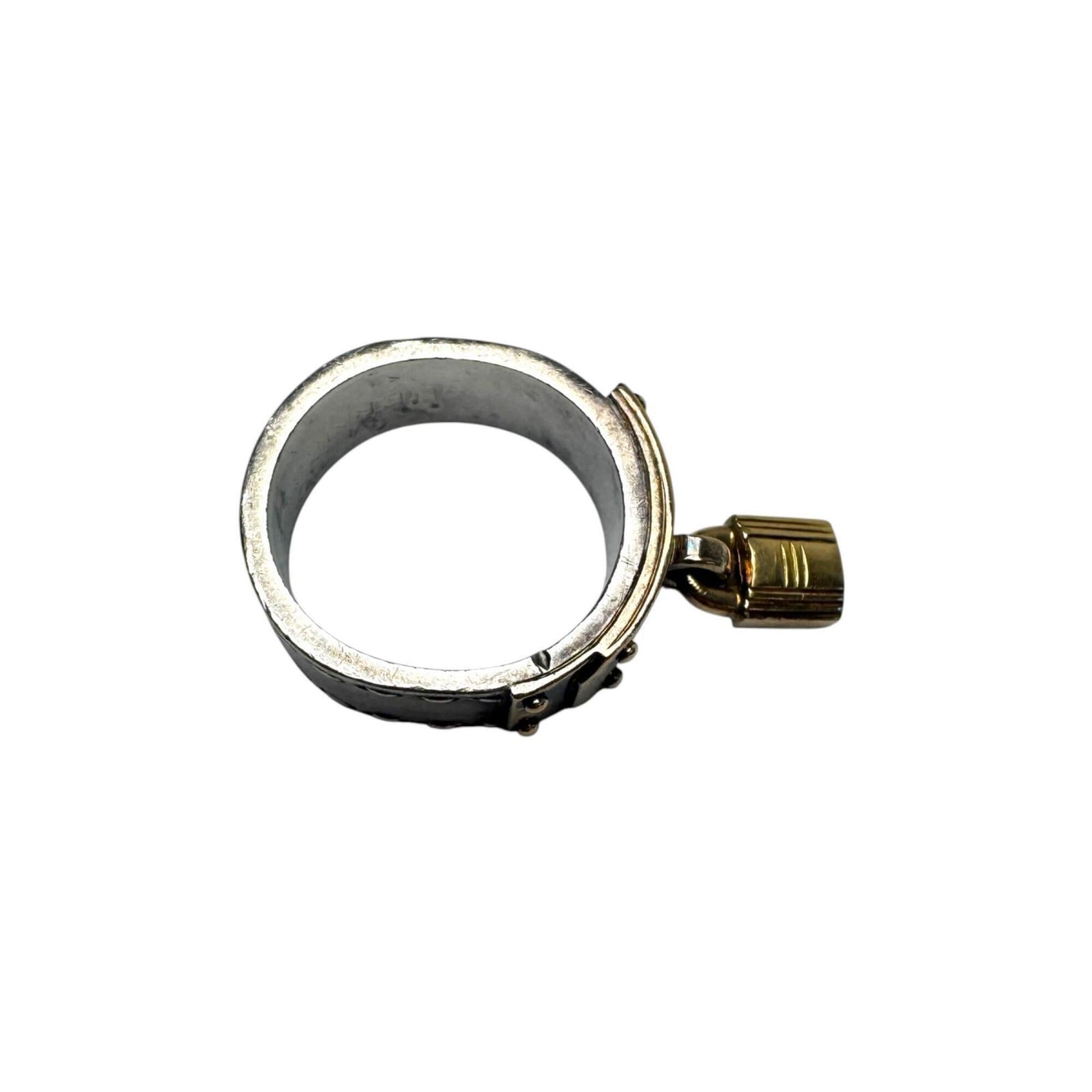 Hermes Gold Silver Yellow Gold (18K) Silver 925 Band Ring (Pre-Owned)