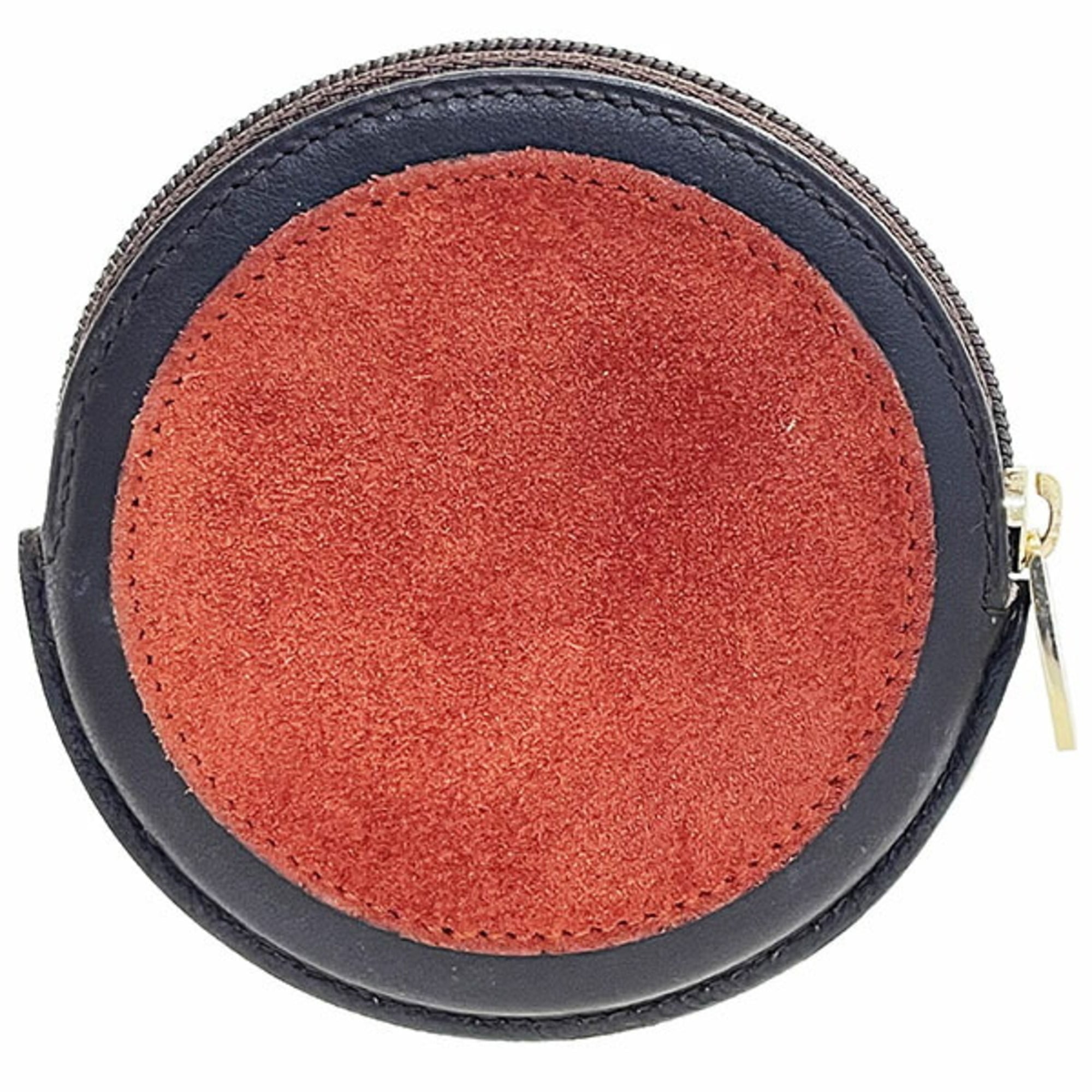 Loewe Dark Brown Red Color Suede Leather Coin Purse/Coin Case (Pre-Owned)