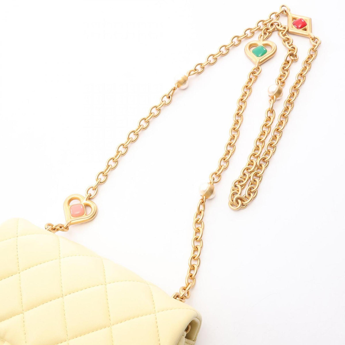 Chanel Yellow Leather Handbag Shoulder Bag (Pre-Owned)