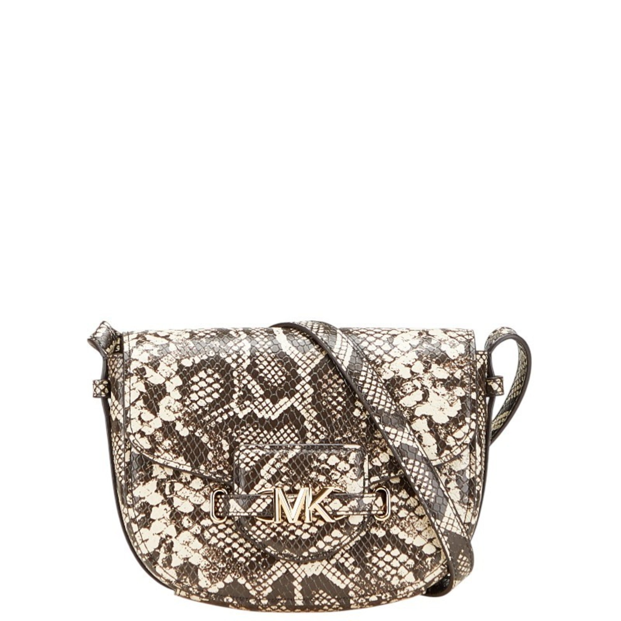 Michael Kors Beige Brown Leather Shoulder Bag (Pre-Owned)