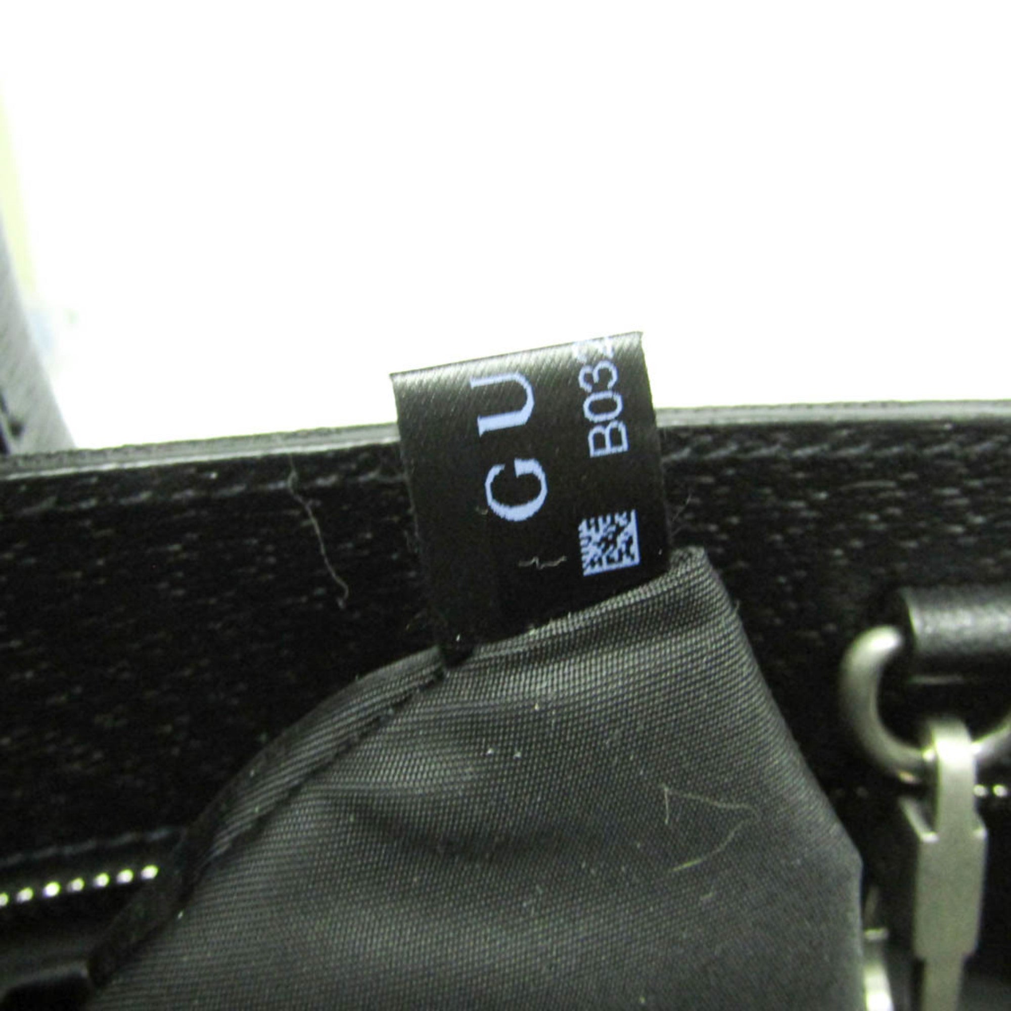 Gucci Black Nylon Canvas Leather Handbag Shoulder Bag (Pre-Owned)