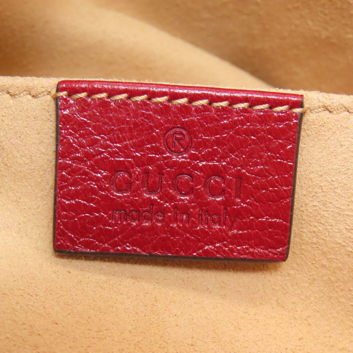Gucci Red Color Leather Shoulder Bag (Pre-Owned)