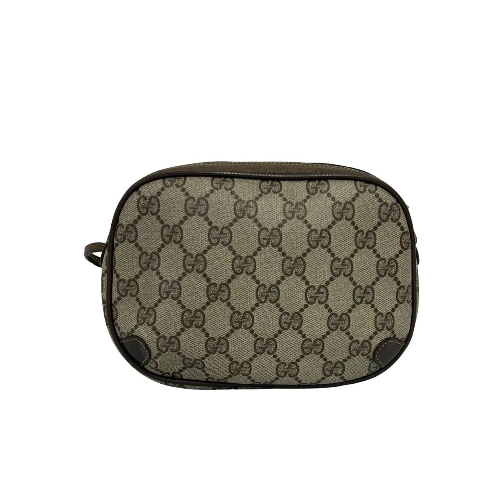 Gucci Brown Green Red Color Leather Pvc Pochette Shoulder Bag (Pre-Owned)