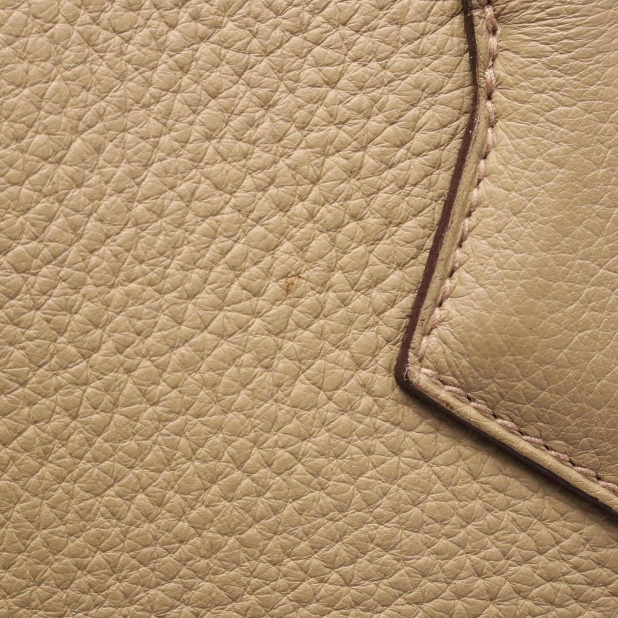 Hermes Brown Taurillon Clemence Leather Handbag Tote Bag (Pre-Owned)