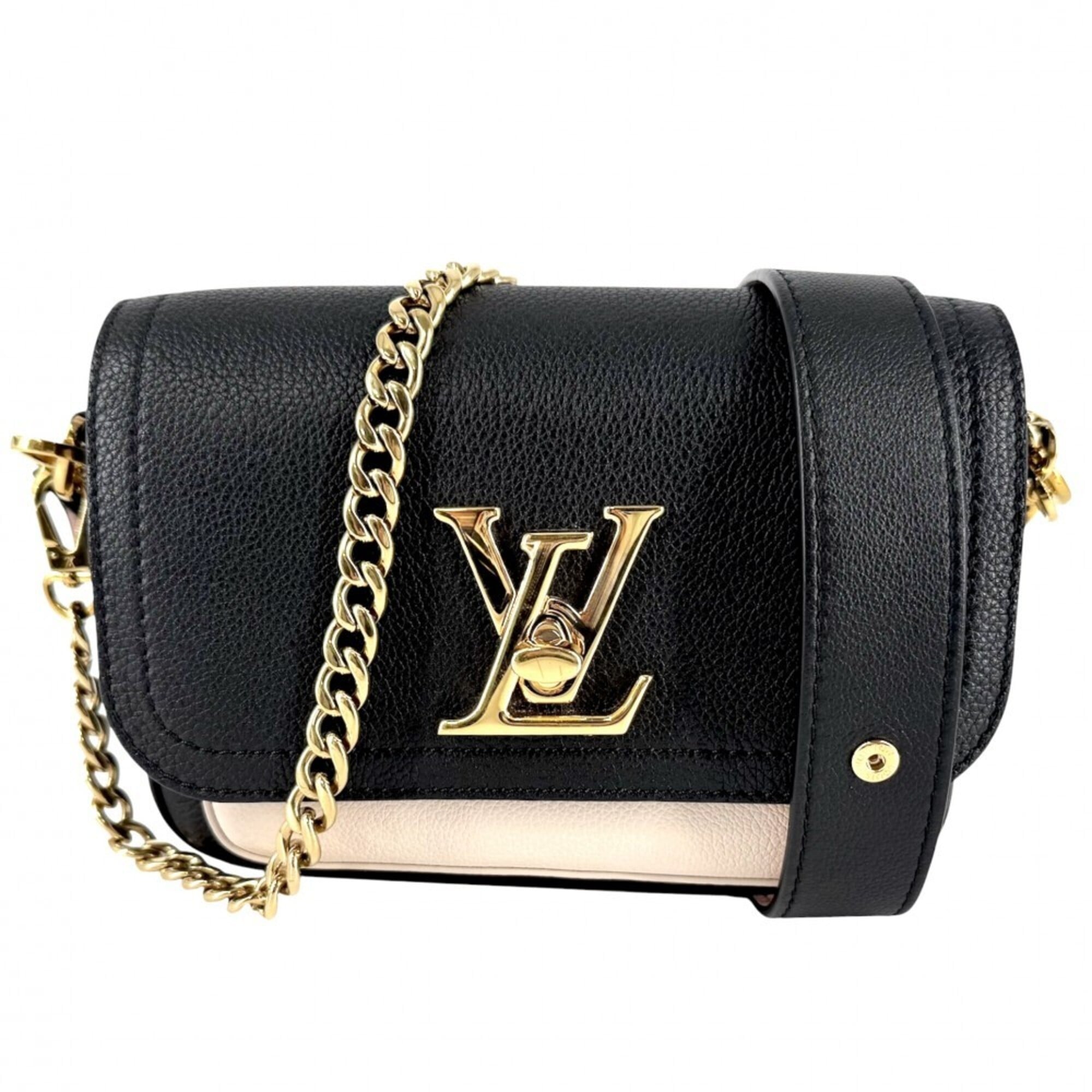 Louis Vuitton Black Ivory Leather Handbag Shoulder Bag (Pre-Owned)