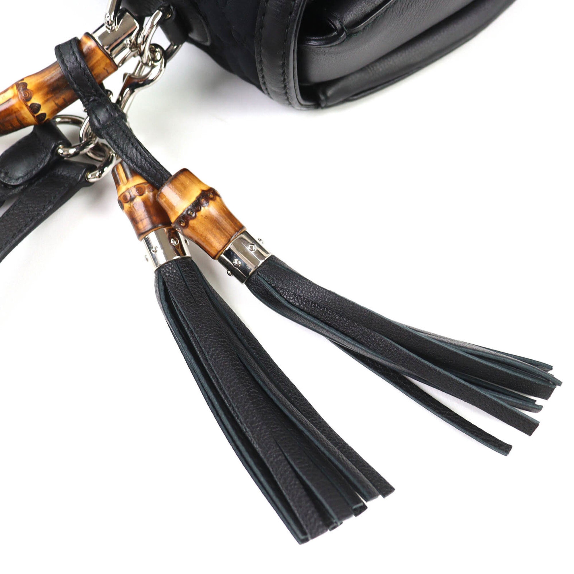 Gucci Black Leather Handbag Shoulder Bag (Pre-Owned)