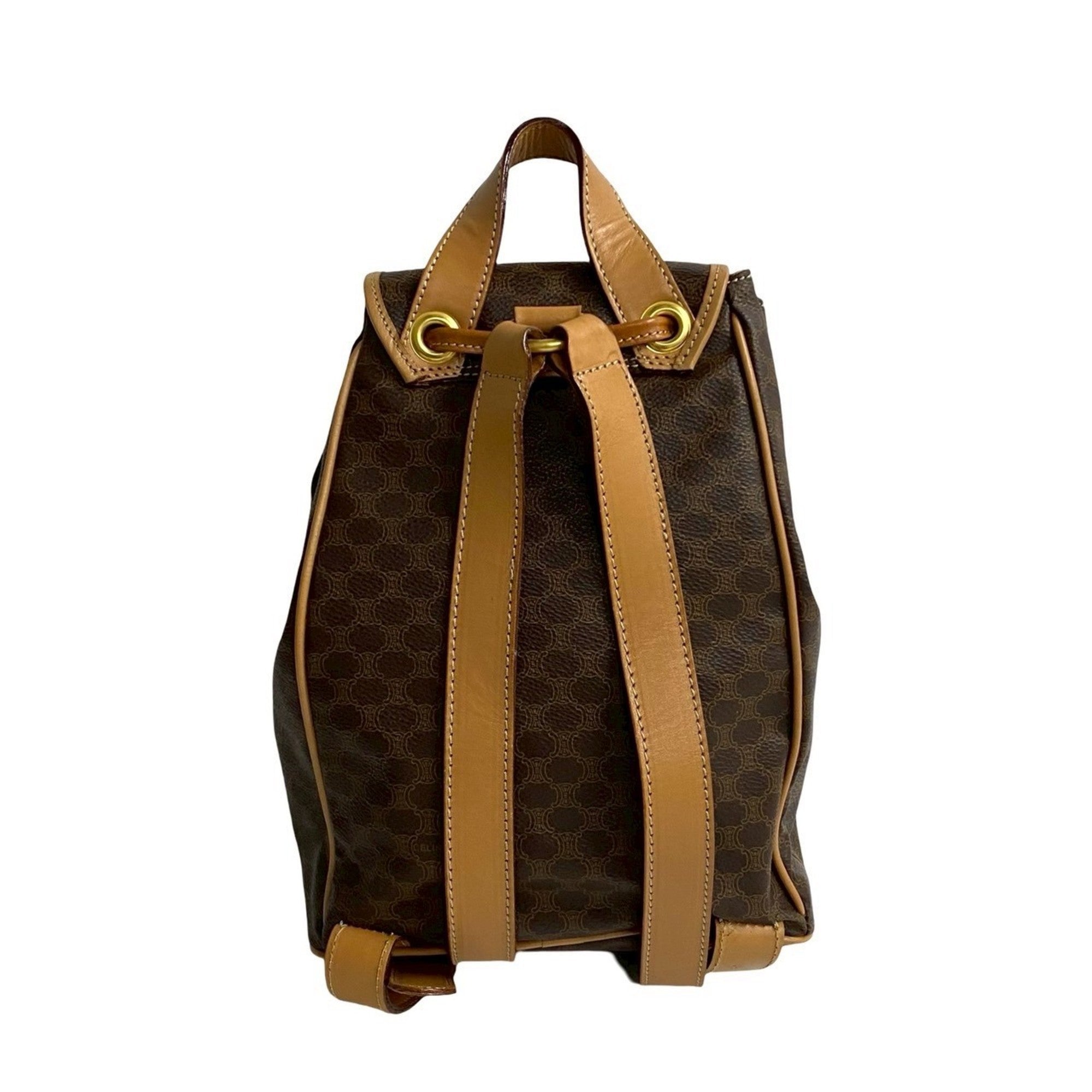 Celine Brown Leather Pvc Backpack (Pre-Owned)