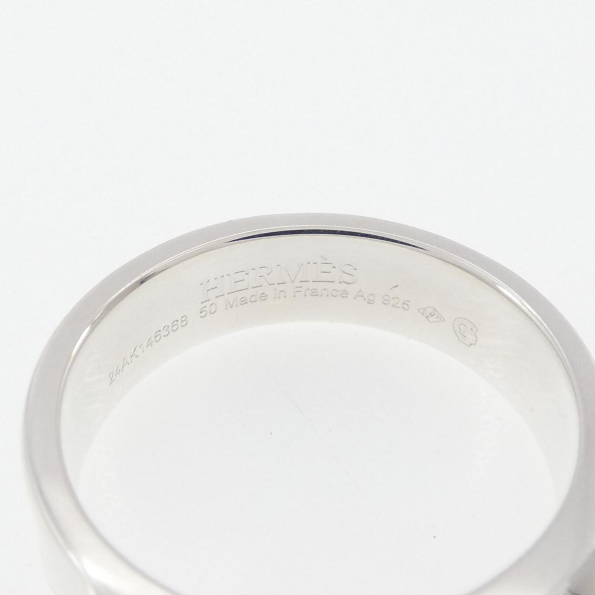 Hermes Silver 925 Band Ring (Pre-Owned)