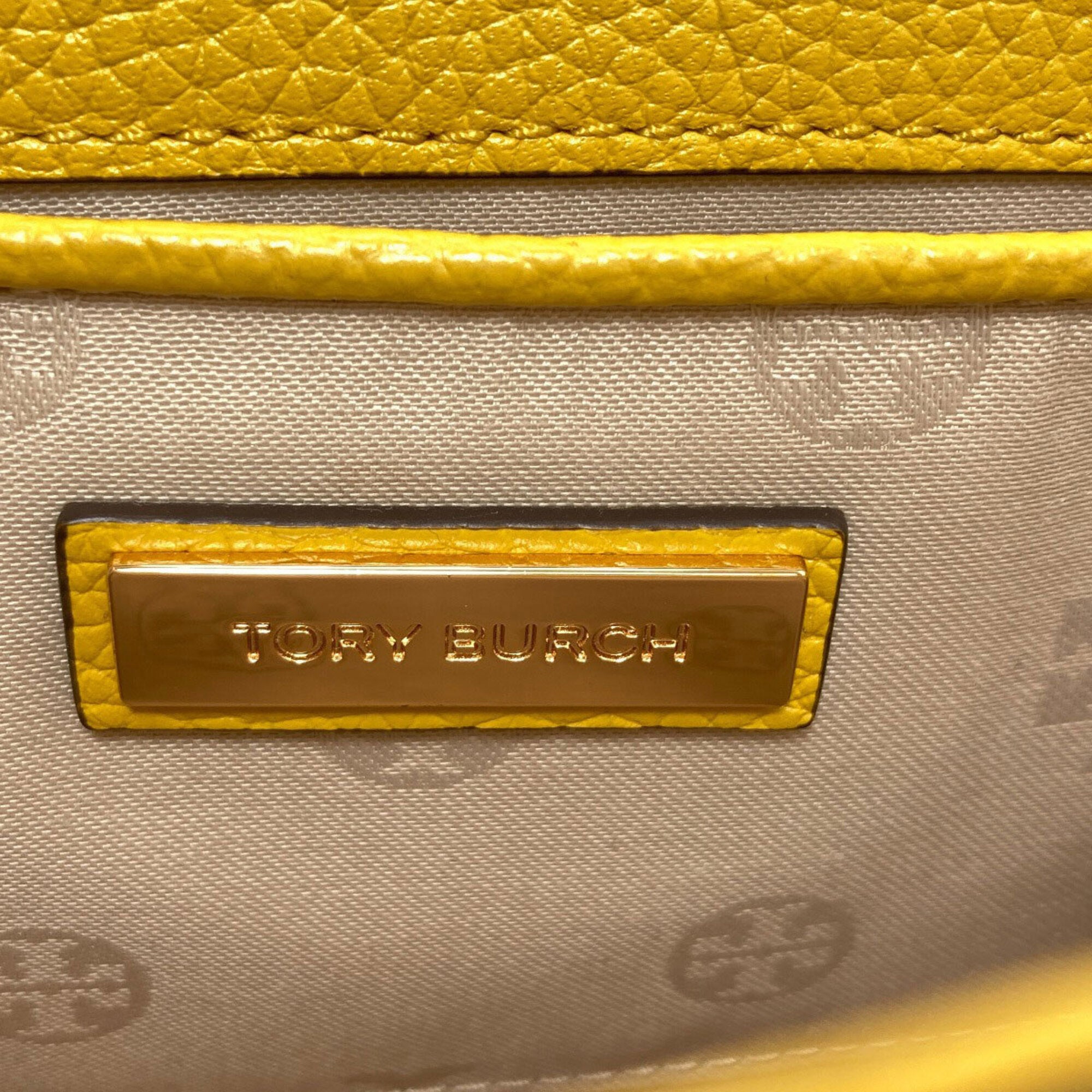 Tory Burch Yellow Leather Shoulder Bag (Pre-Owned)
