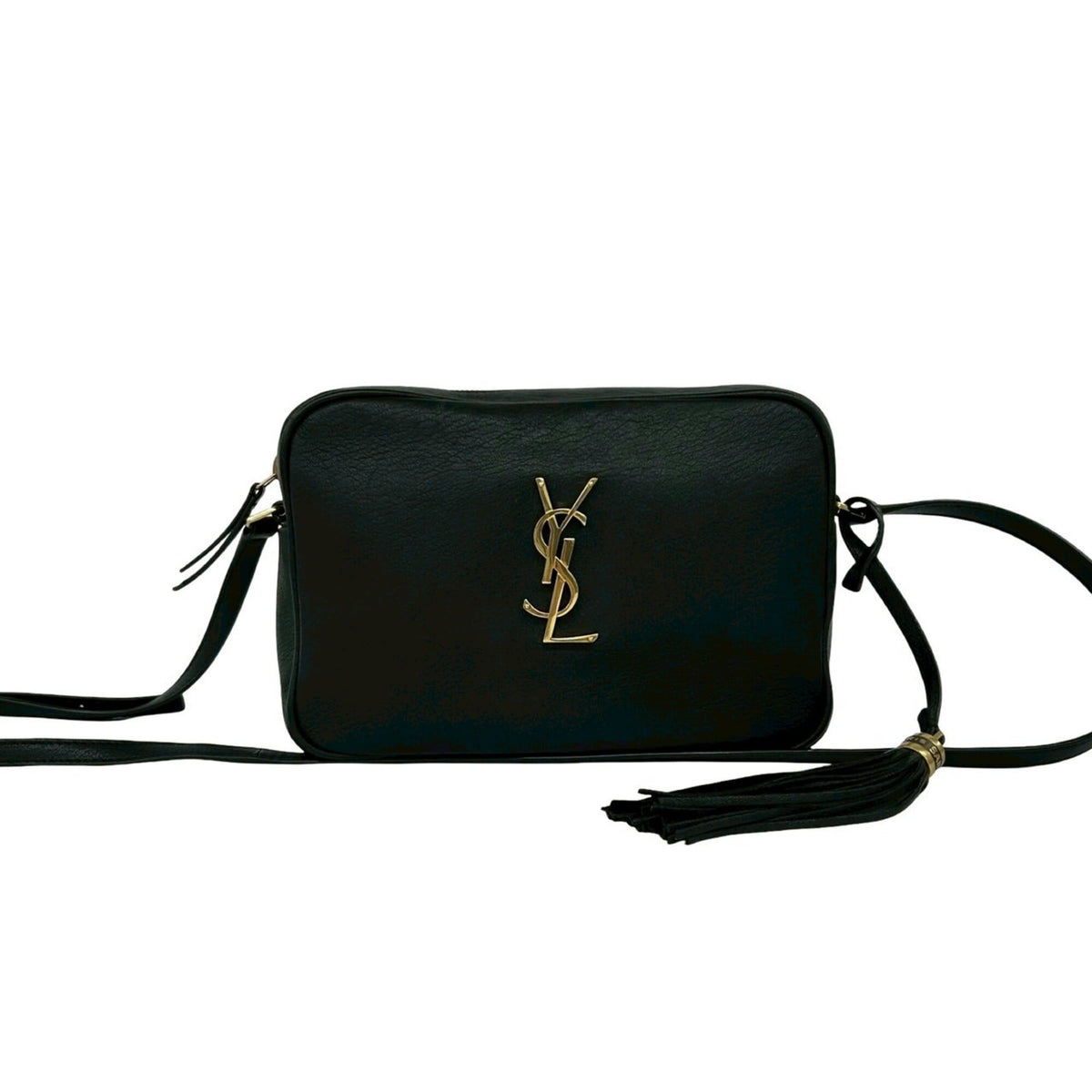 Saint Laurent Black Leather Pochette Shoulder Bag (Pre-Owned)