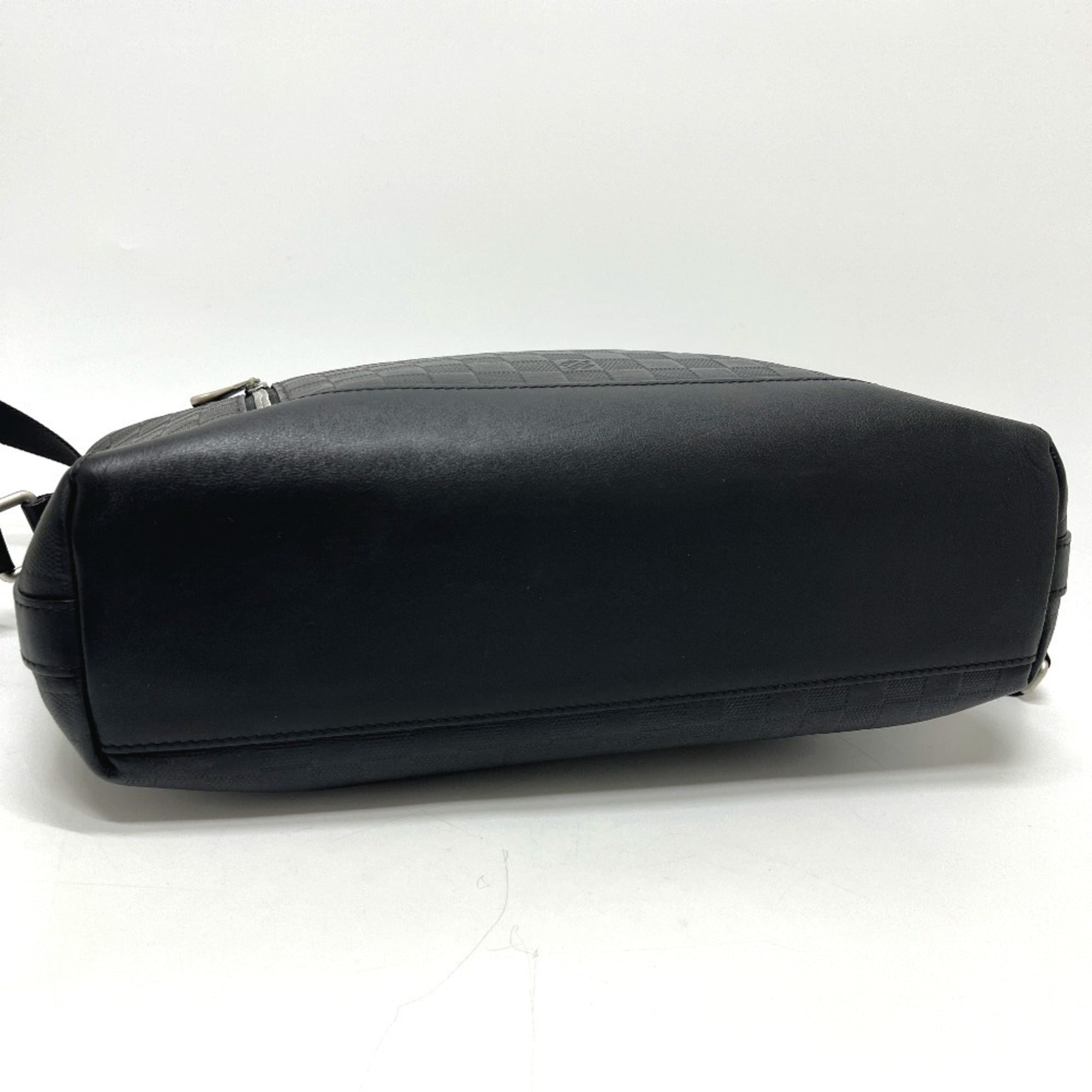Louis Vuitton Black Gray Onyx Damier Infini Leather Messenger Bag Shoulder Bag (Pre-Owned)