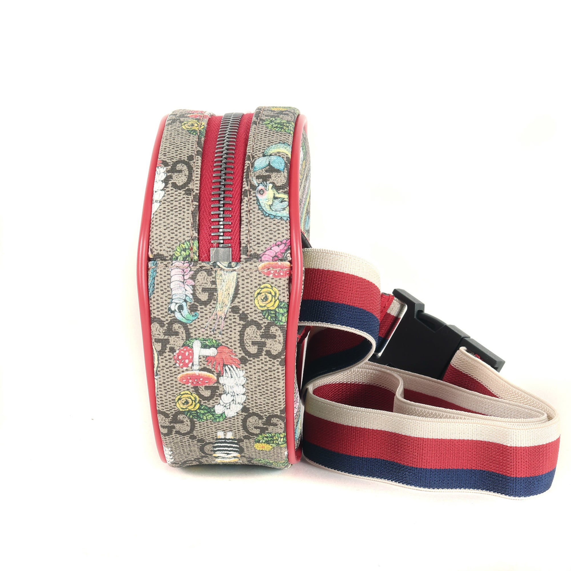 Gucci Beige Multi-Color Red Color Gg Canvas Fanny Pack Pouch (Pre-Owned)