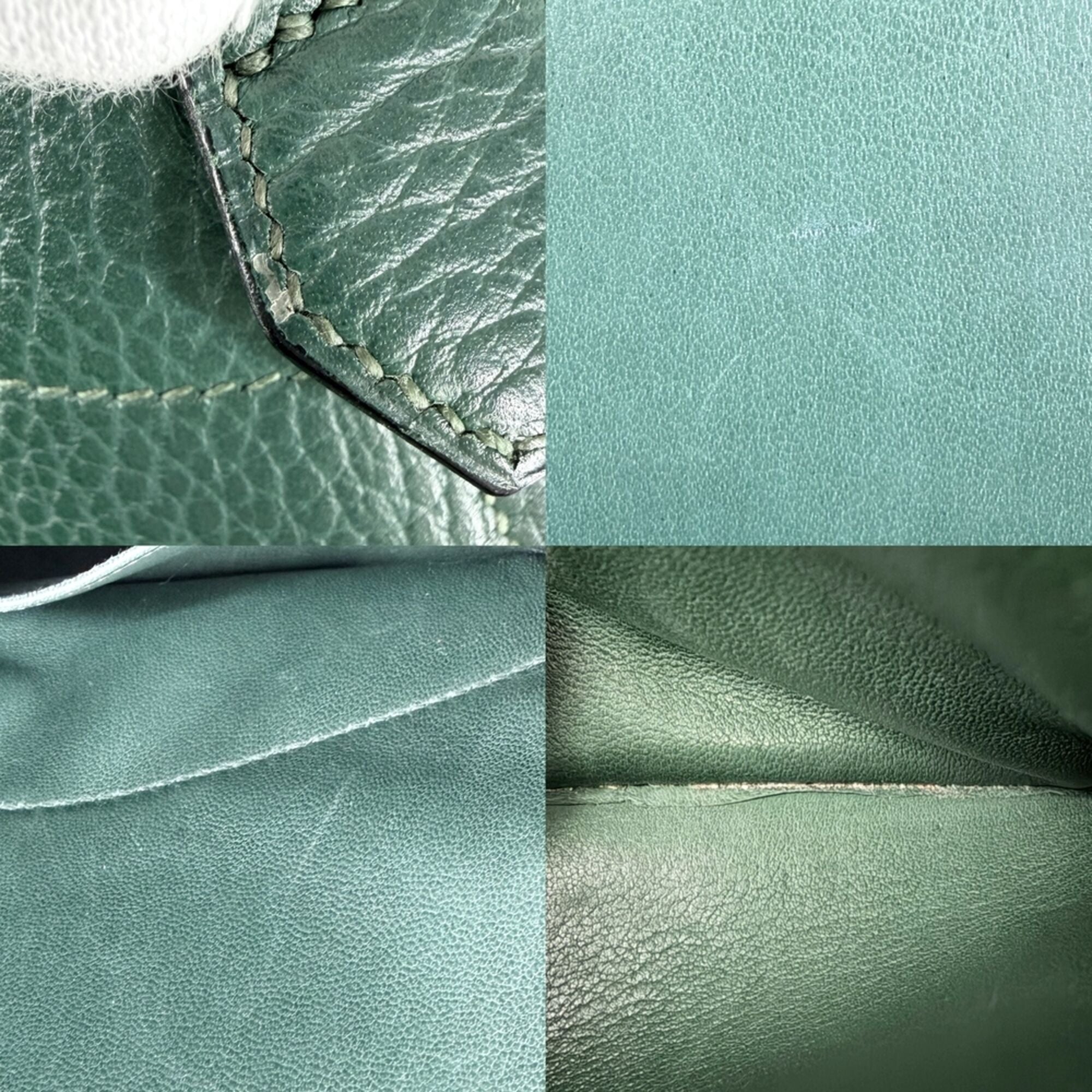 Hermes Bolide Green Leather Handbag Shoulder Bag (Pre-Owned)