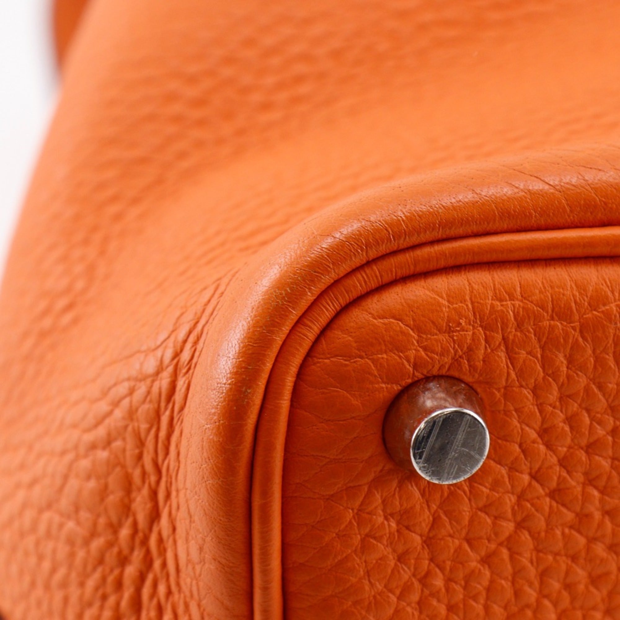Hermes Orange Taurillon Clemence Leather Handbag (Pre-Owned)