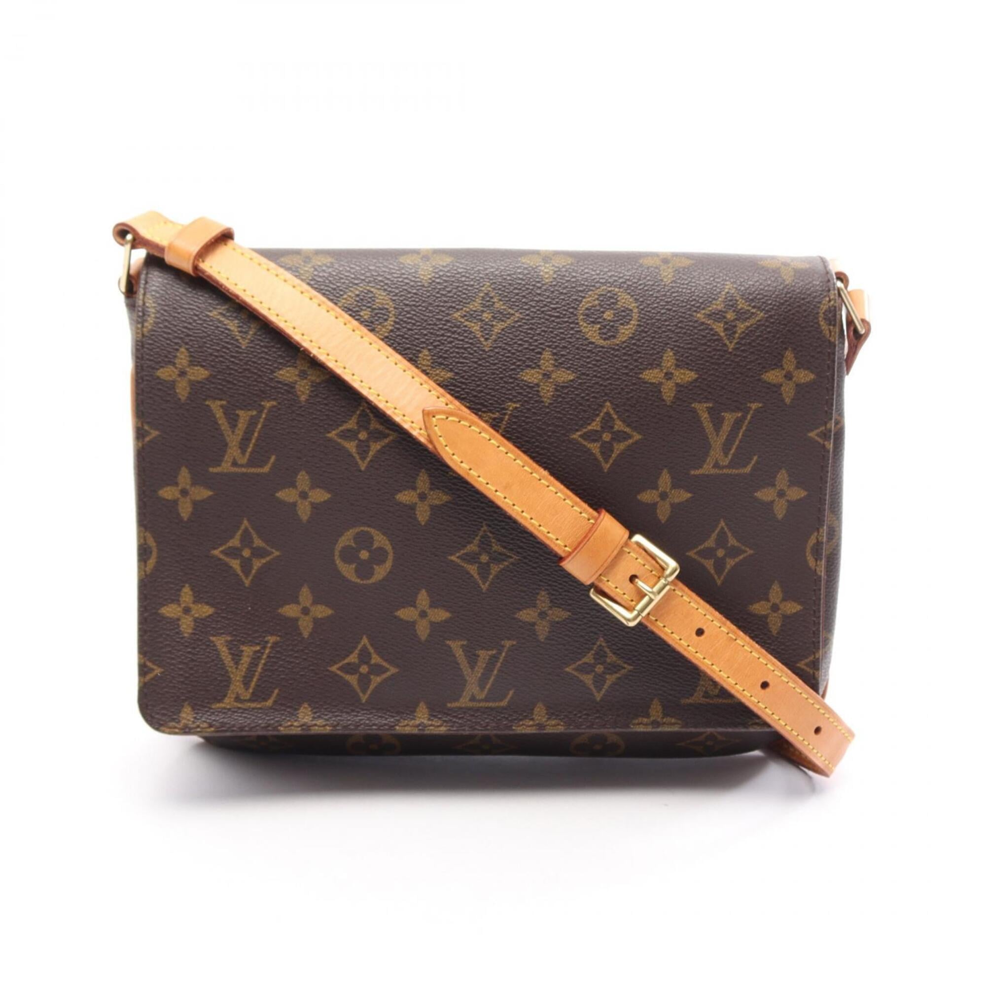 Louis Vuitton Brown Monogram Coated Canvas Leather Handbag Shoulder Bag (Pre-Owned)