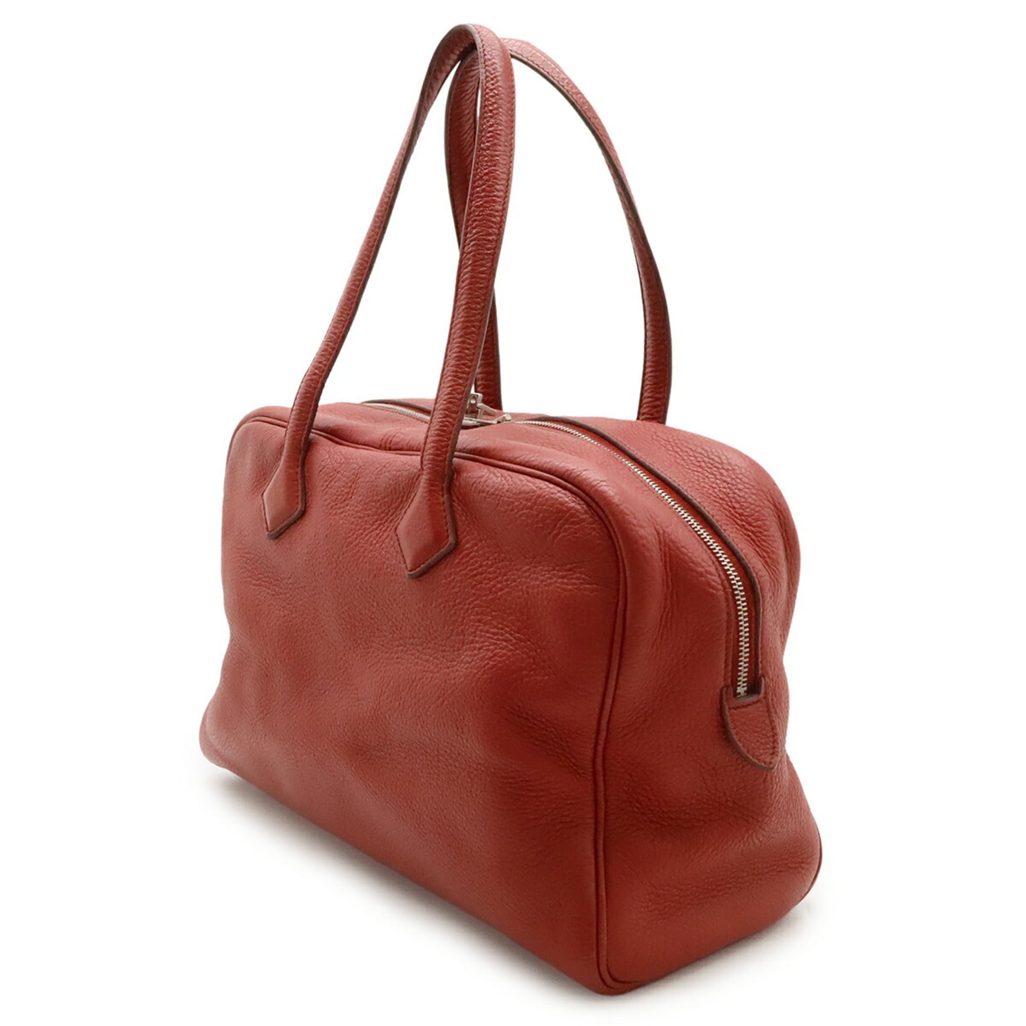 Hermes Red Color Taurillon Clemence Leather Handbag Shoulder Bag (Pre-Owned)