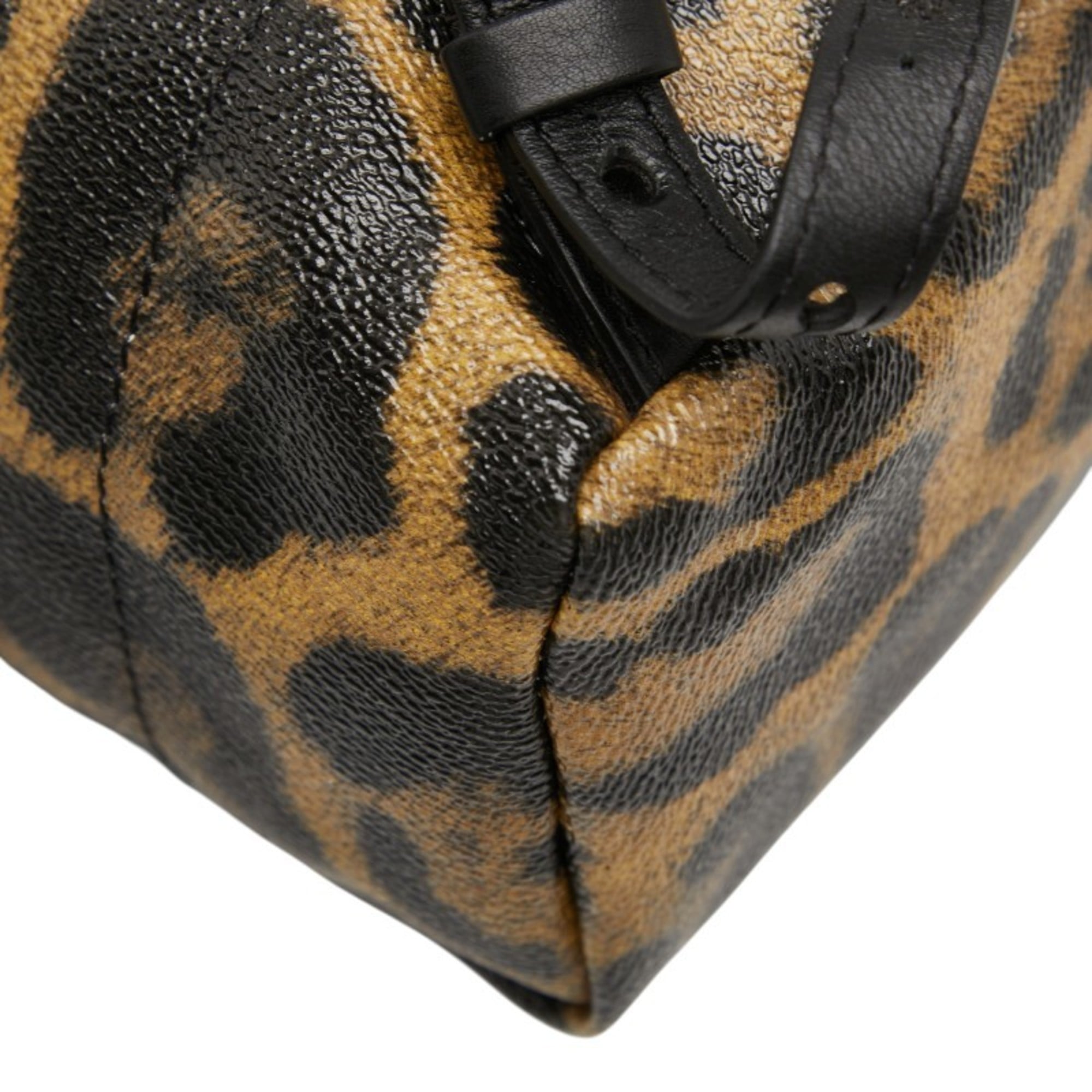 Louis Vuitton Black Brown Leopard Pvc Leather Backpack Basket (Pre-Owned)