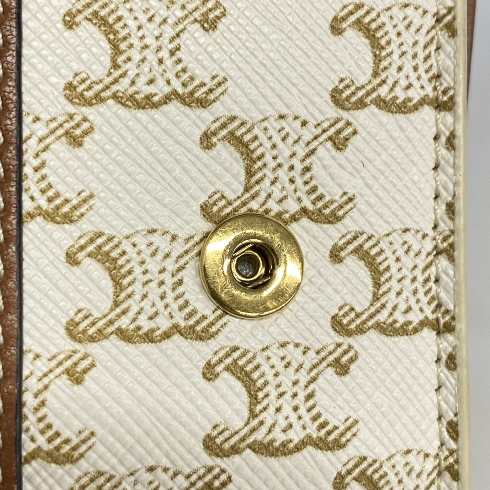 Celine Brown Ivory Pvc Wallet (Tri-Fold) (Pre-Owned)