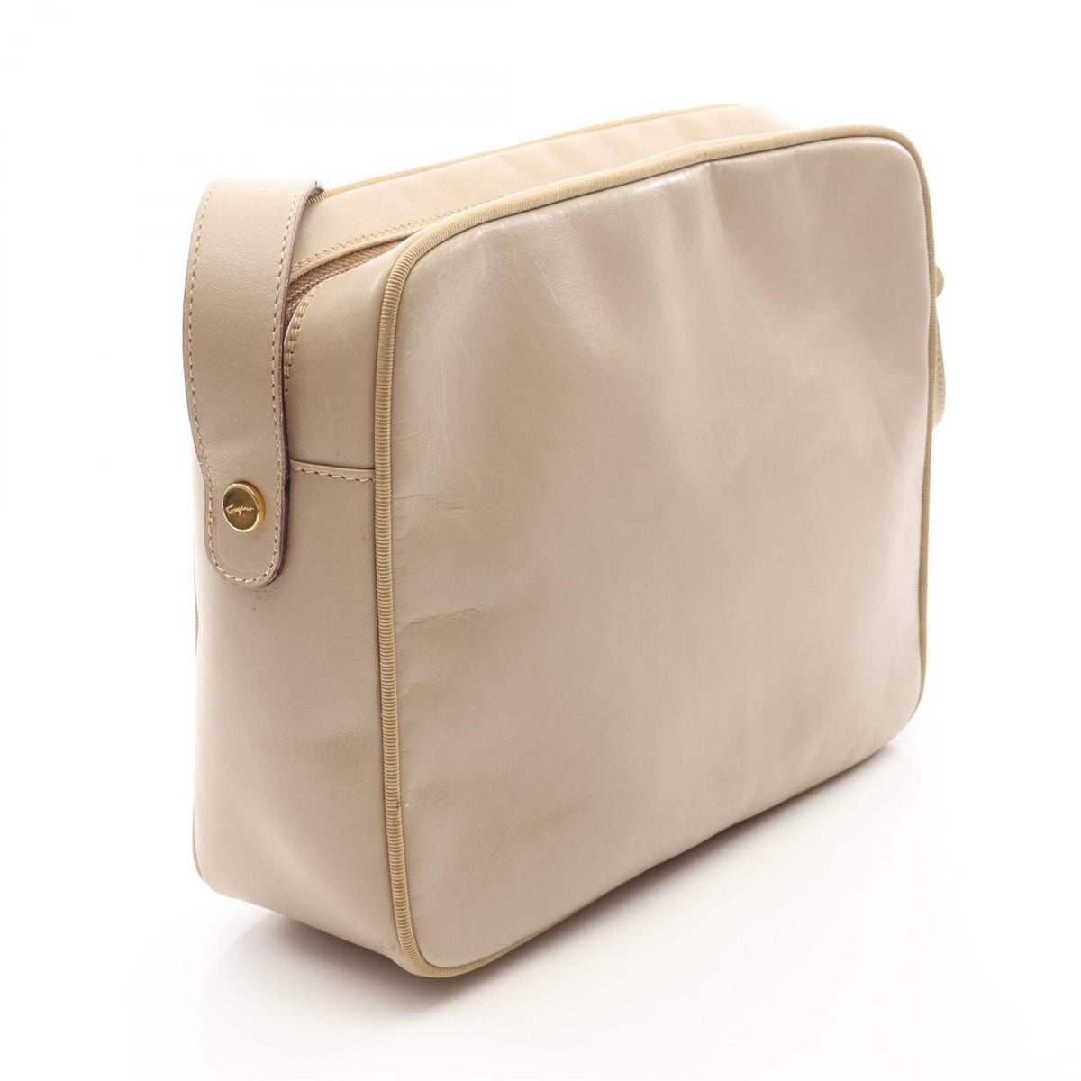 Salvatore Ferragamo Beige Leather Handbag Shoulder Bag (Pre-Owned)